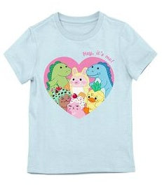 Moriah Elizabeth Cupcake with Frosting Pink Heart Girls Crew Neck Short Sleeve T-shirt
