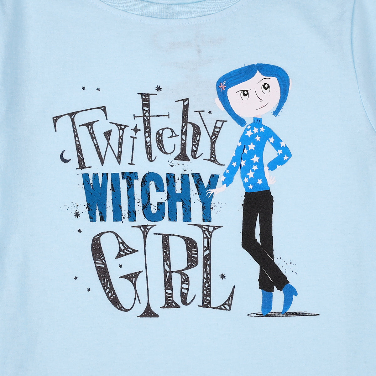 Coraline Twitchy Witchy Girl's Crew Neck Short Sleeve 3-Pack T-shirt