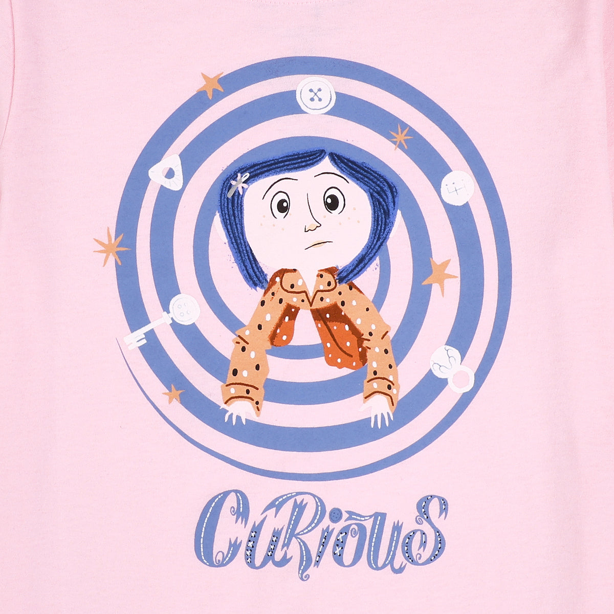 Coraline Twitchy Witchy Girl's Crew Neck Short Sleeve 3-Pack T-shirt