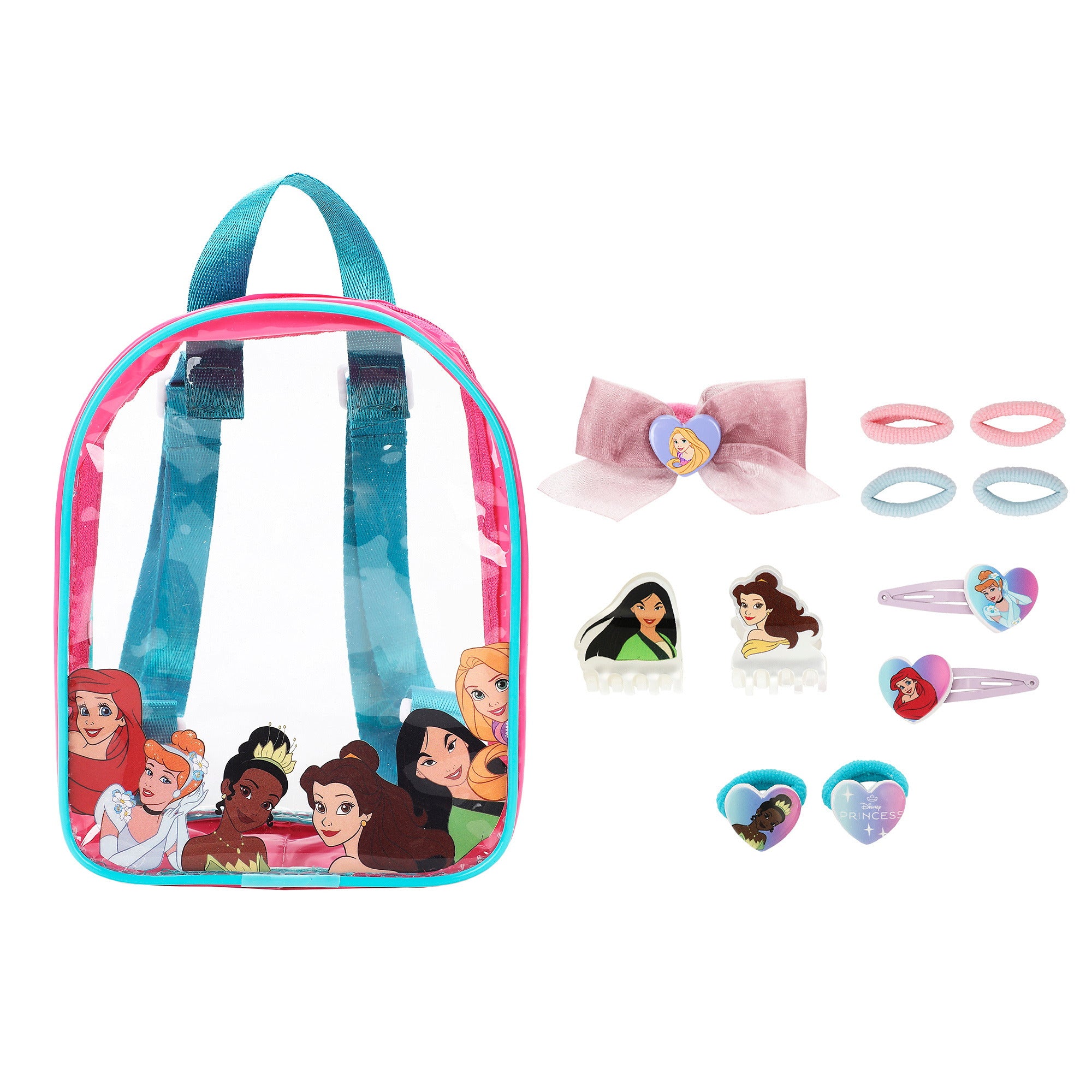 Disney Princess Hair Clips Ponytail Holders Claw Clips Bow Set Kids