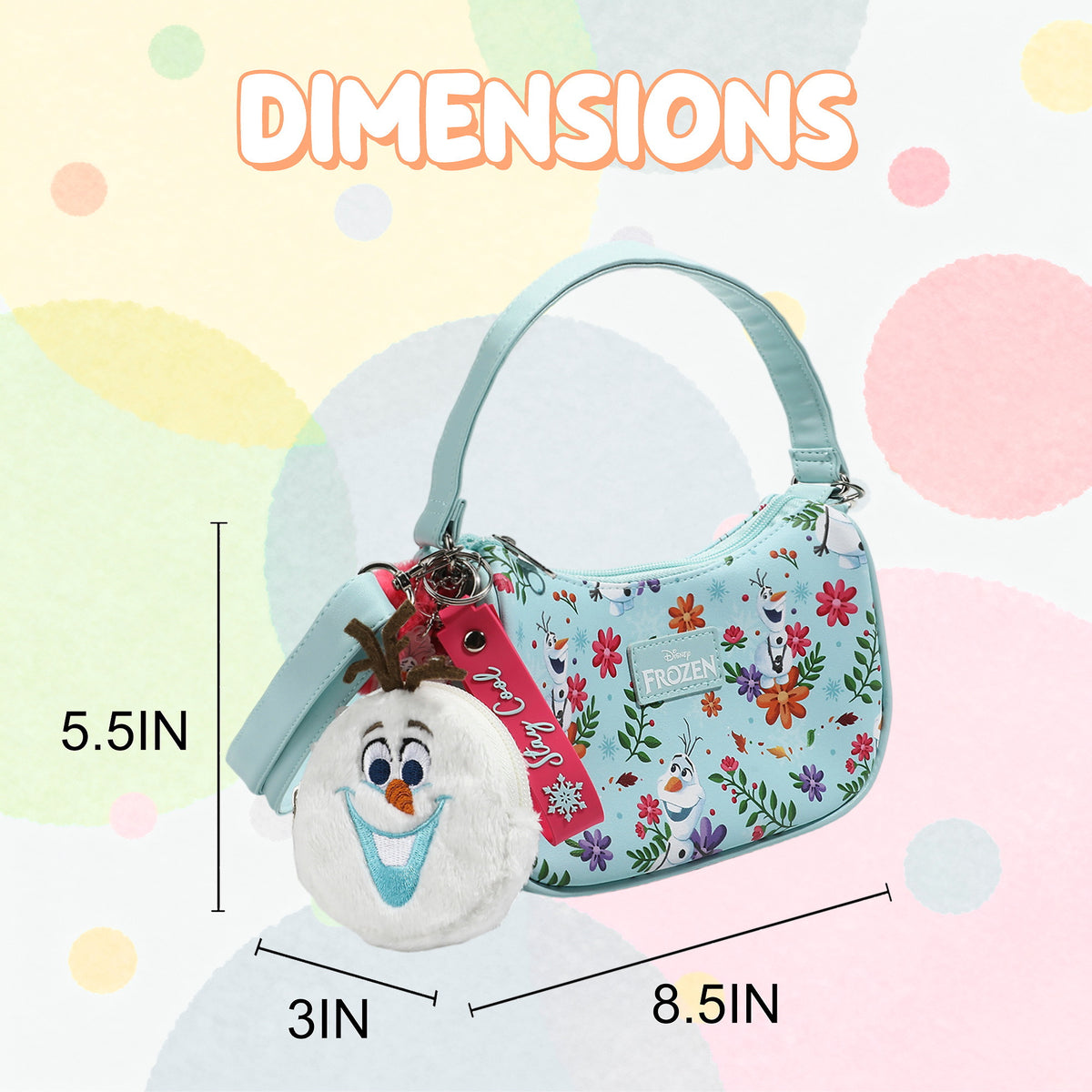 Frozen Elsa Girls Light Blue Handbag Coin Purse and Charm Set