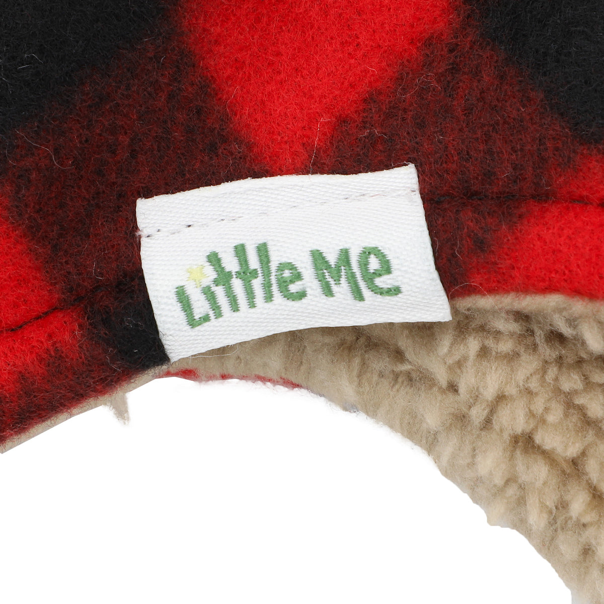 Little Me Red and Black Buffalo Check Infant/Toddler Pilot Cap and Mittens Set