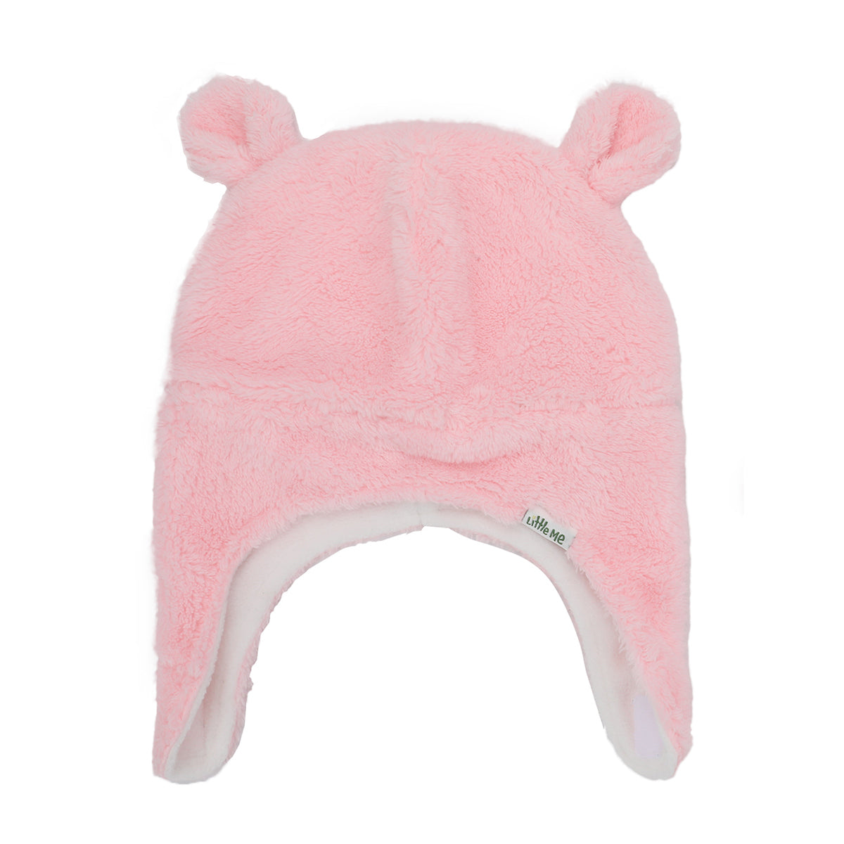 Little Me Pink Sherpa Lined Infant Pilot Cap and Mittens Set