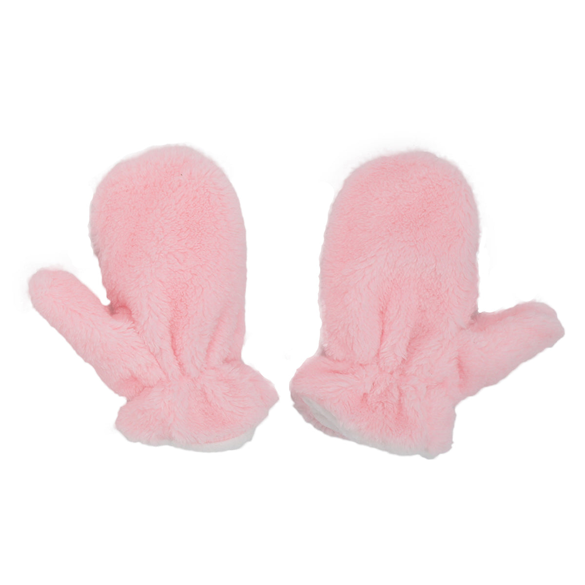 Little Me Pink Sherpa Lined Infant Pilot Cap and Mittens Set