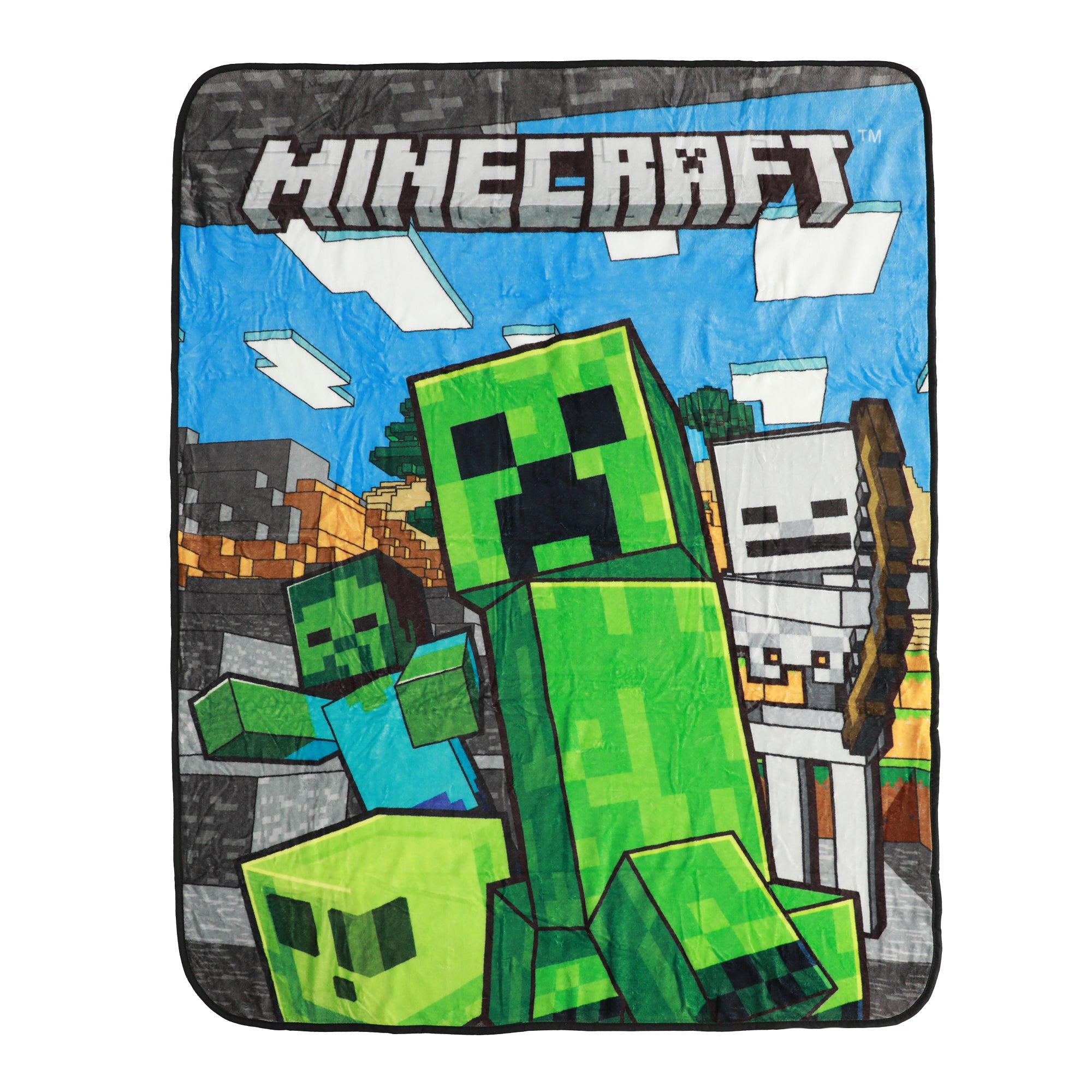 Minecraft Creeper 4-Piece Travel Set - Duffel Bag, Drawstring Backpack, Throw Blanket & Toiletry Bag