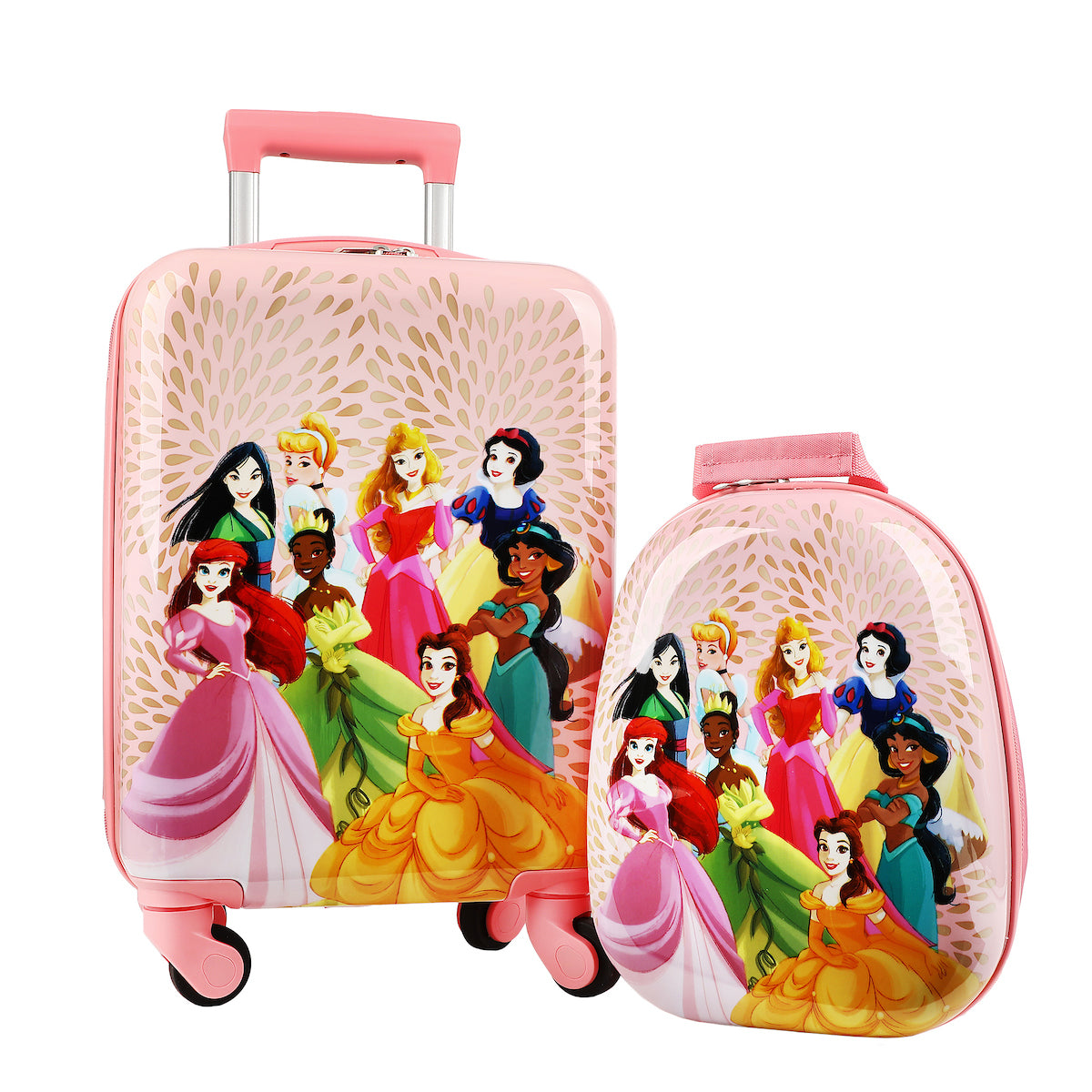 Disney Princess Character Art 2-Pack Backpack and 18" Luggage Set