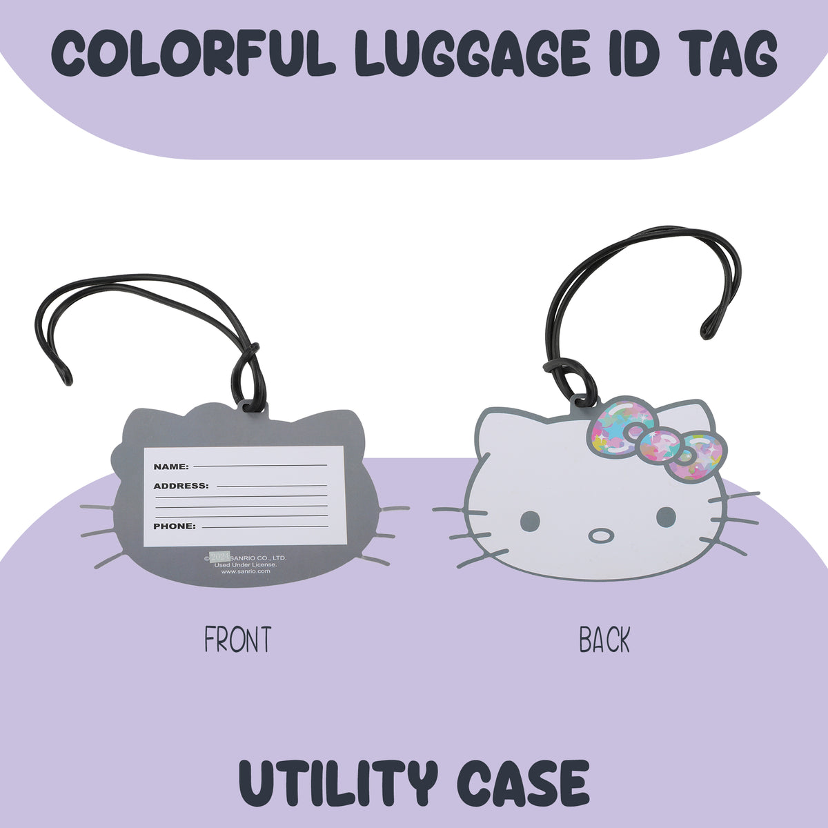 Hello Kitty Starshine 3-Piece Youth Pilot Case Duffle Bag & Luggage Tag Carry On Luggage