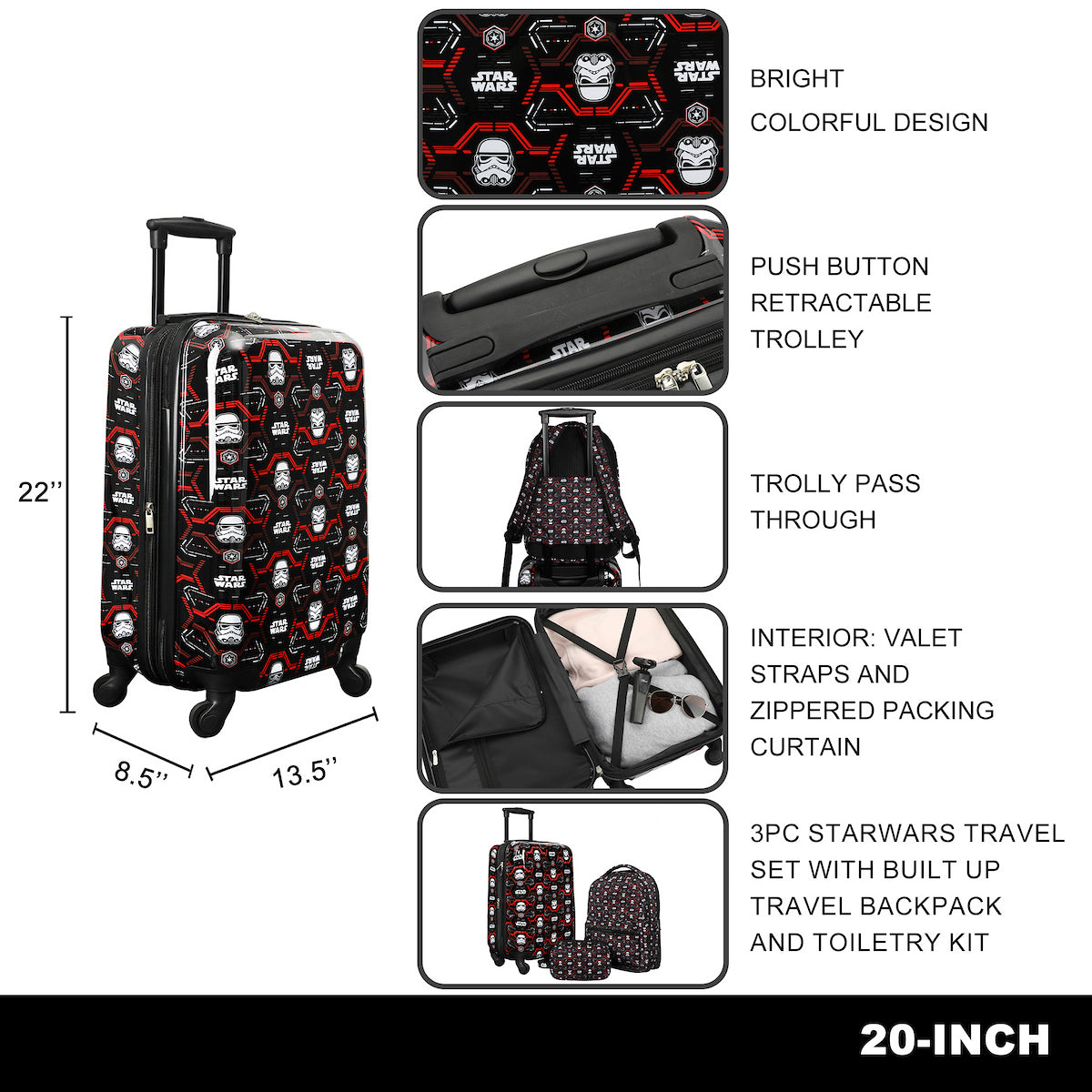 Star Wars c Stormtrooper All-Over Print 3-Pack Travel Set