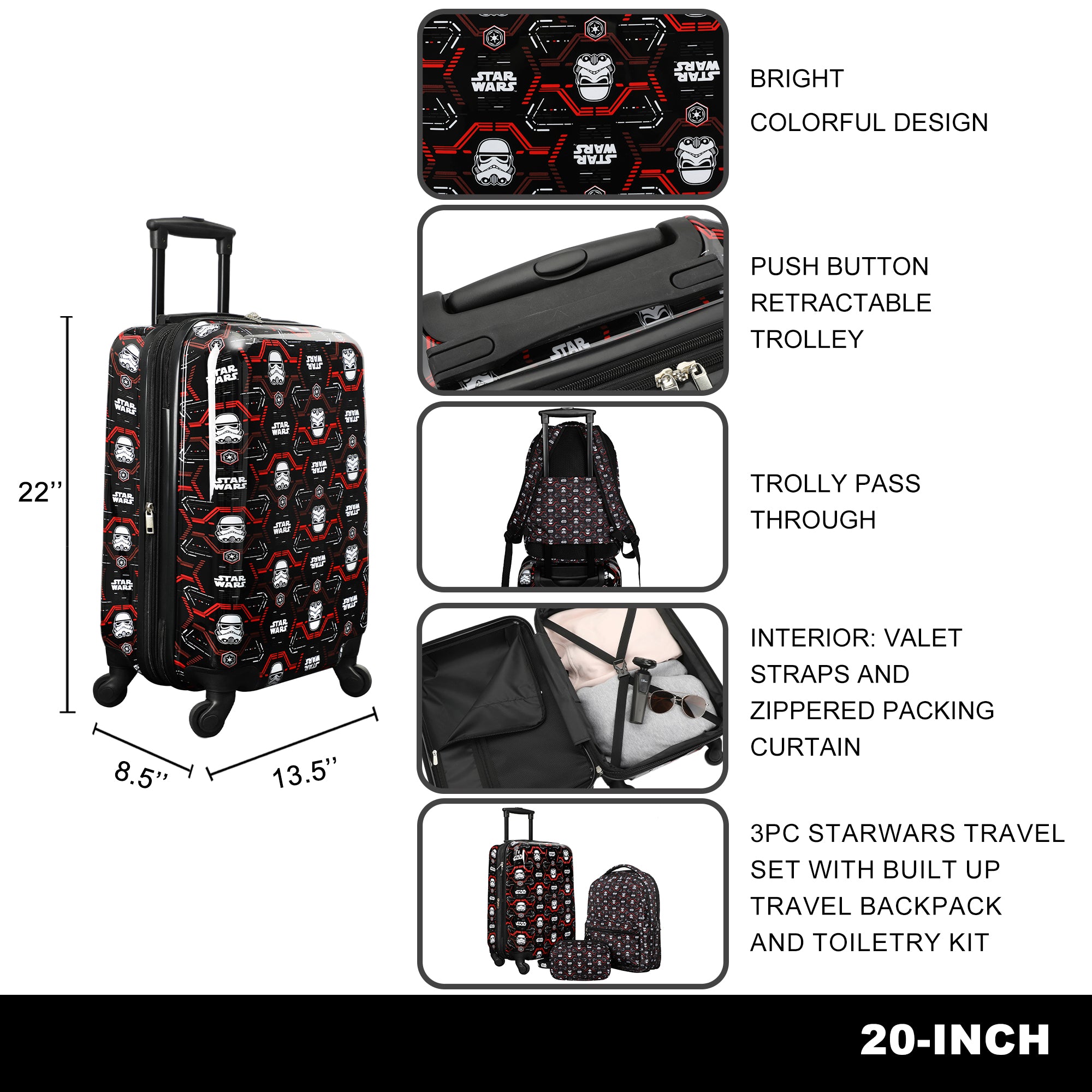 Star Wars c Stormtrooper All-Over Print 3-Pack Travel Set