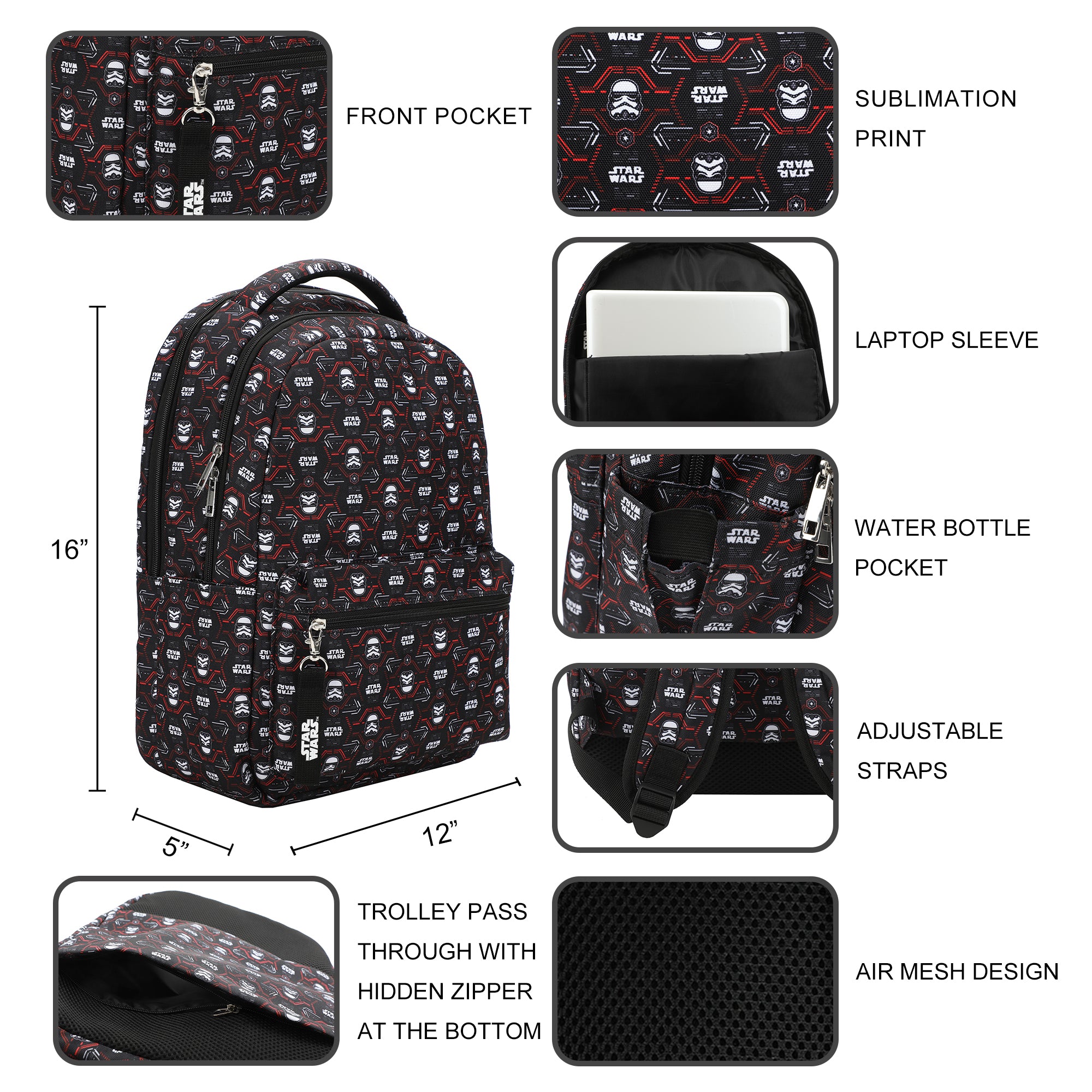 Star Wars c Stormtrooper All-Over Print 3-Pack Travel Set