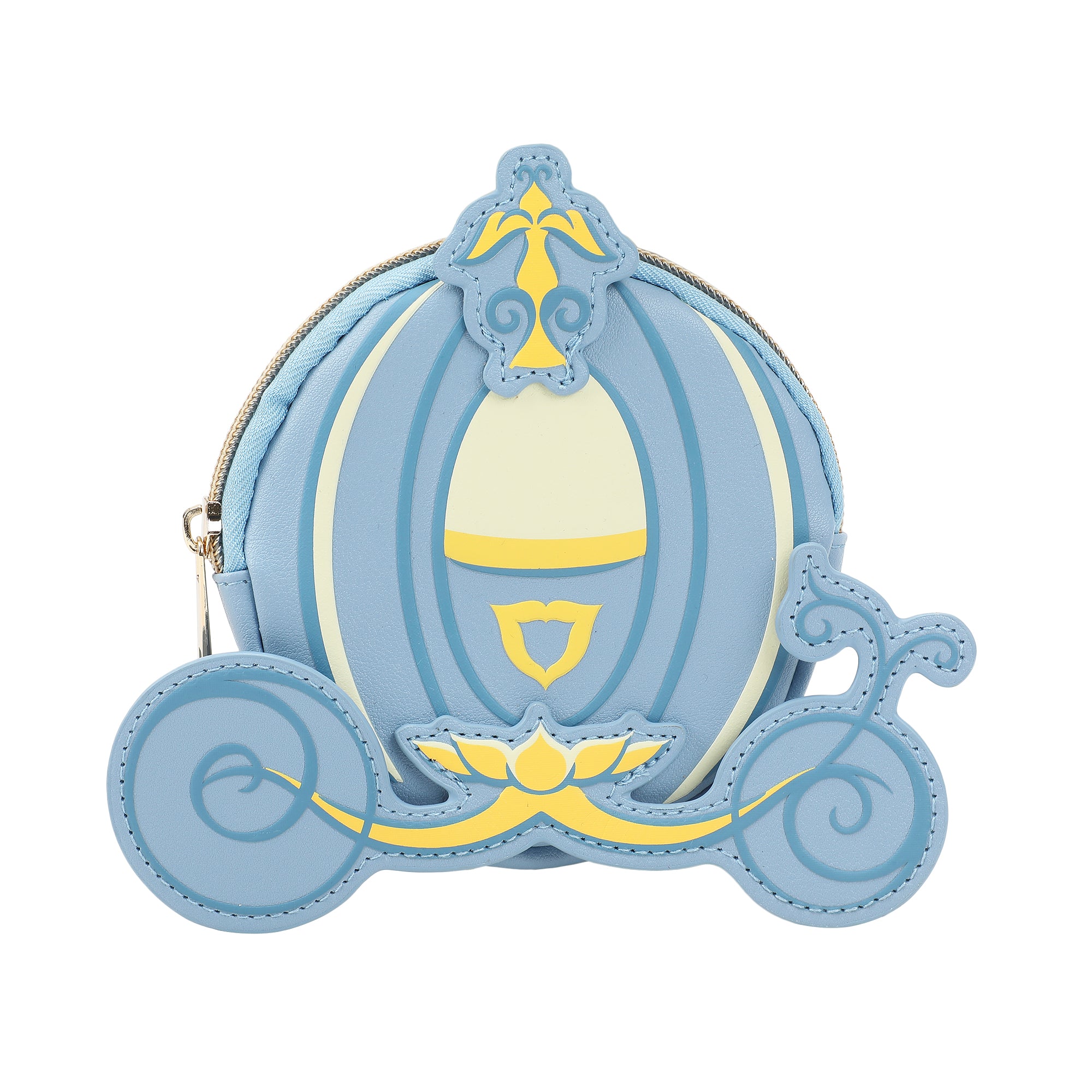 Disney Cinderella Enchanted Carriage Blue 5" Coin Pouch Wristlet Wallets