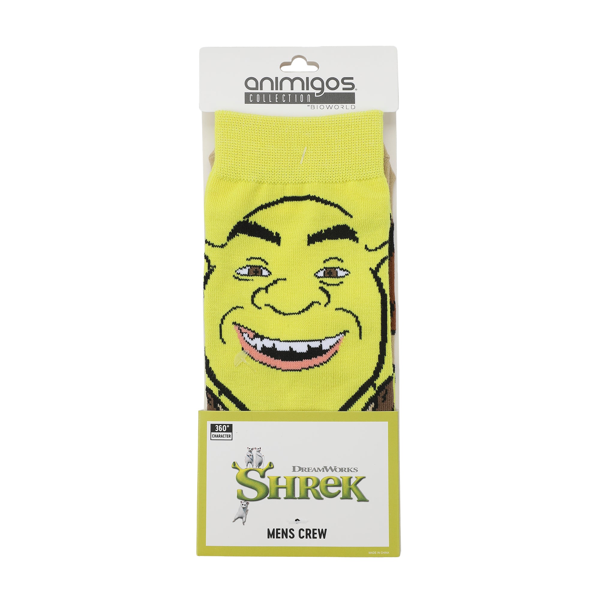 Shrek Men's Green Casual Crew Socks