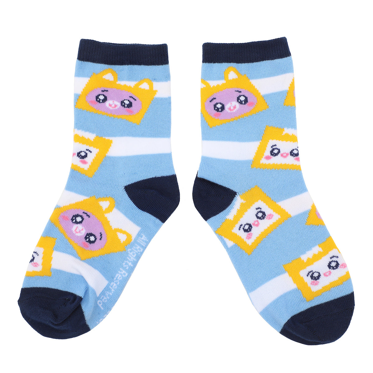 LankyBox Boxy & Foxy Kid's 3-Pair Crew Socks