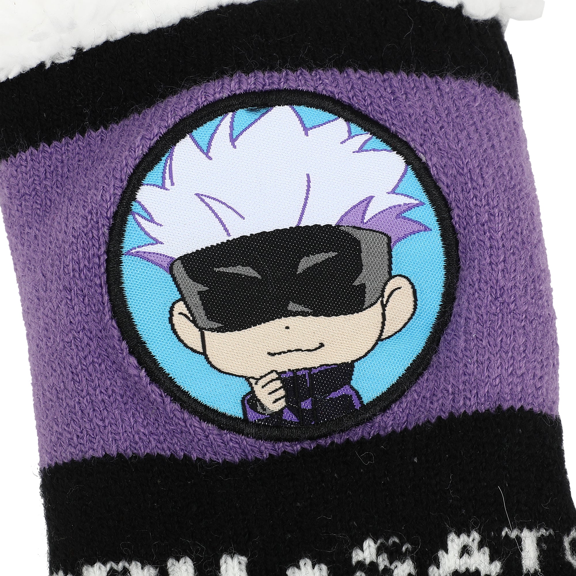 Jujutsu Kaisen Satoru Goji Women's Purple Faux Shearling Lined Crew Socks