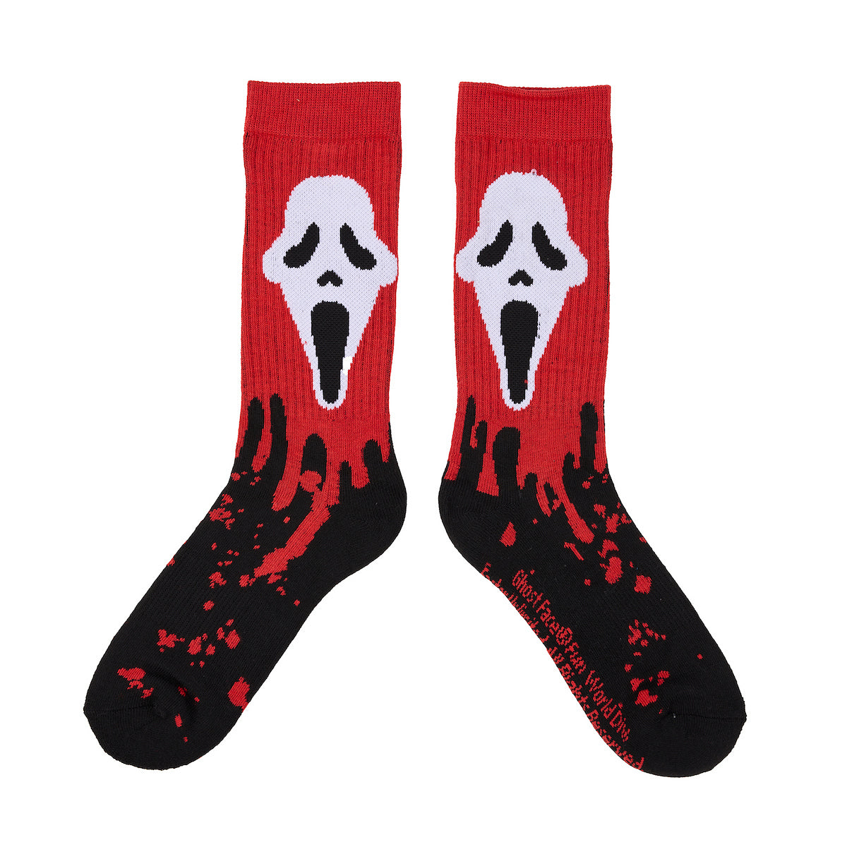 Ghostface With Blood Women's Red Athletic Crew Socks