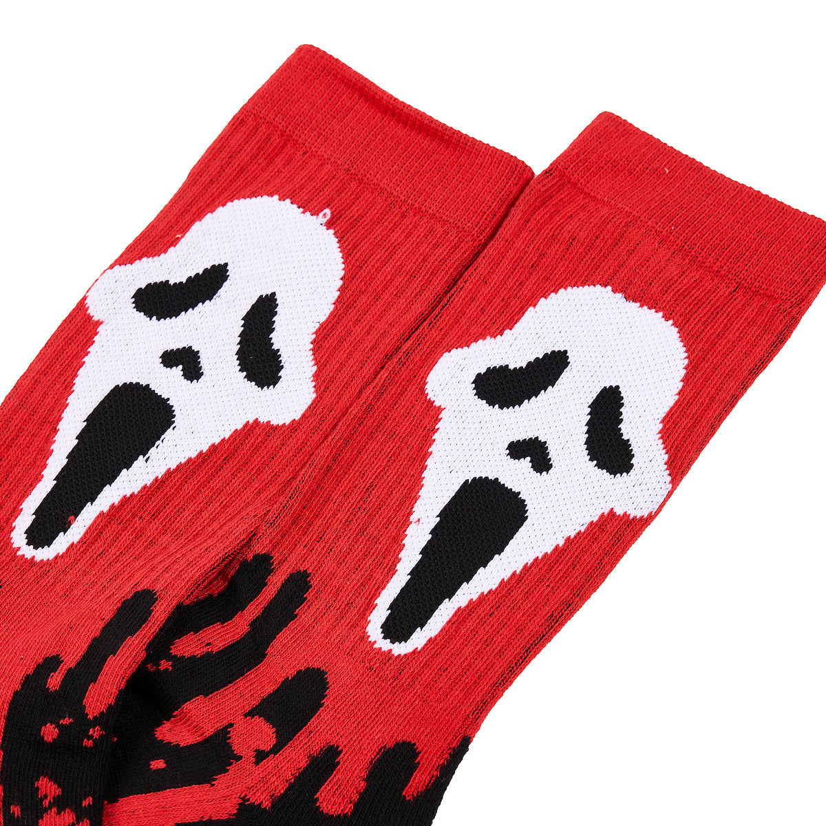 Ghostface With Blood Women's Red Athletic Crew Socks