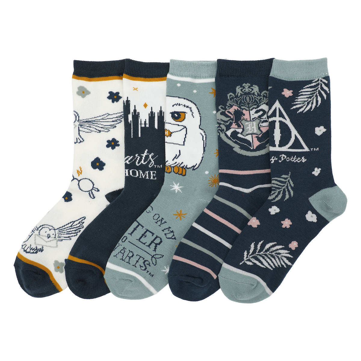 Harry Potter Home At Hogwarts 5-Pair Women's Casual Crew Socks