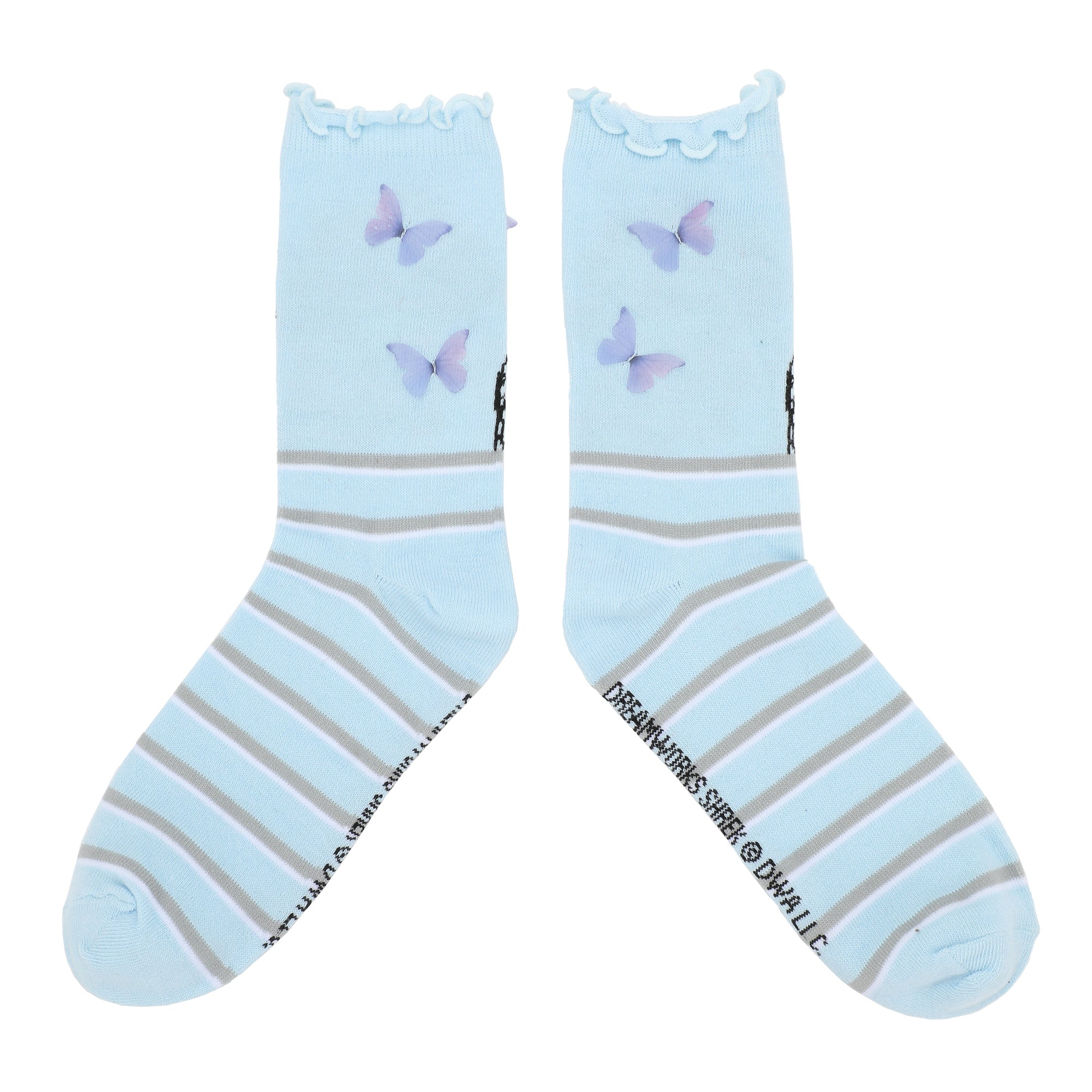 Shrek Fiona & Butterflies Women's Blue Casual Crew Socks