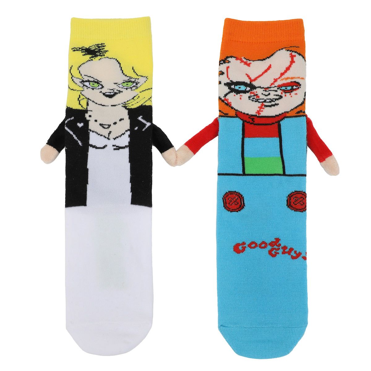 Chucky & The Bride Of Chucky Women's Casual Crew Magnetic Hand Holding Socks