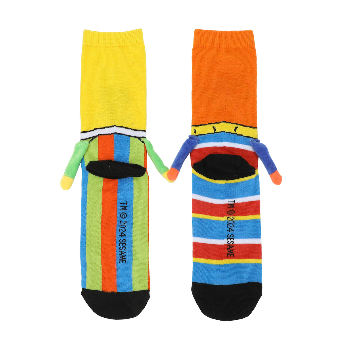Sesame Street Bert & Ernie Women's Casual Crew Socks With 3D Arms & Magnetic Hands