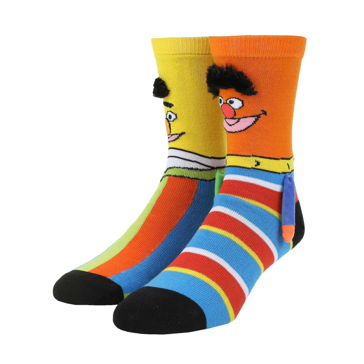 Sesame Street Bert & Ernie Women's Casual Crew Socks With 3D Arms & Magnetic Hands