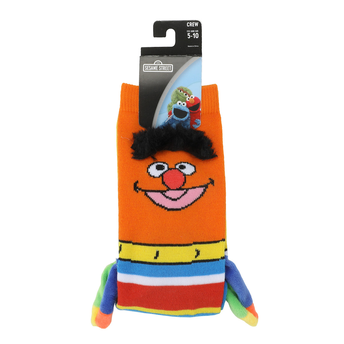 Sesame Street Bert & Ernie Women's Casual Crew Socks With 3D Arms & Magnetic Hands