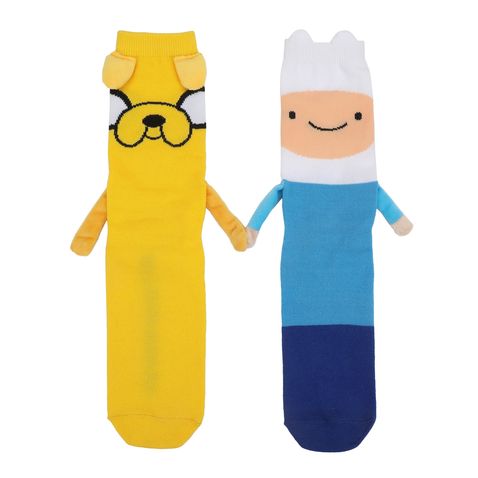 Adventure Time Finn and Jake Holding Hands Womens Casual Crew Socks