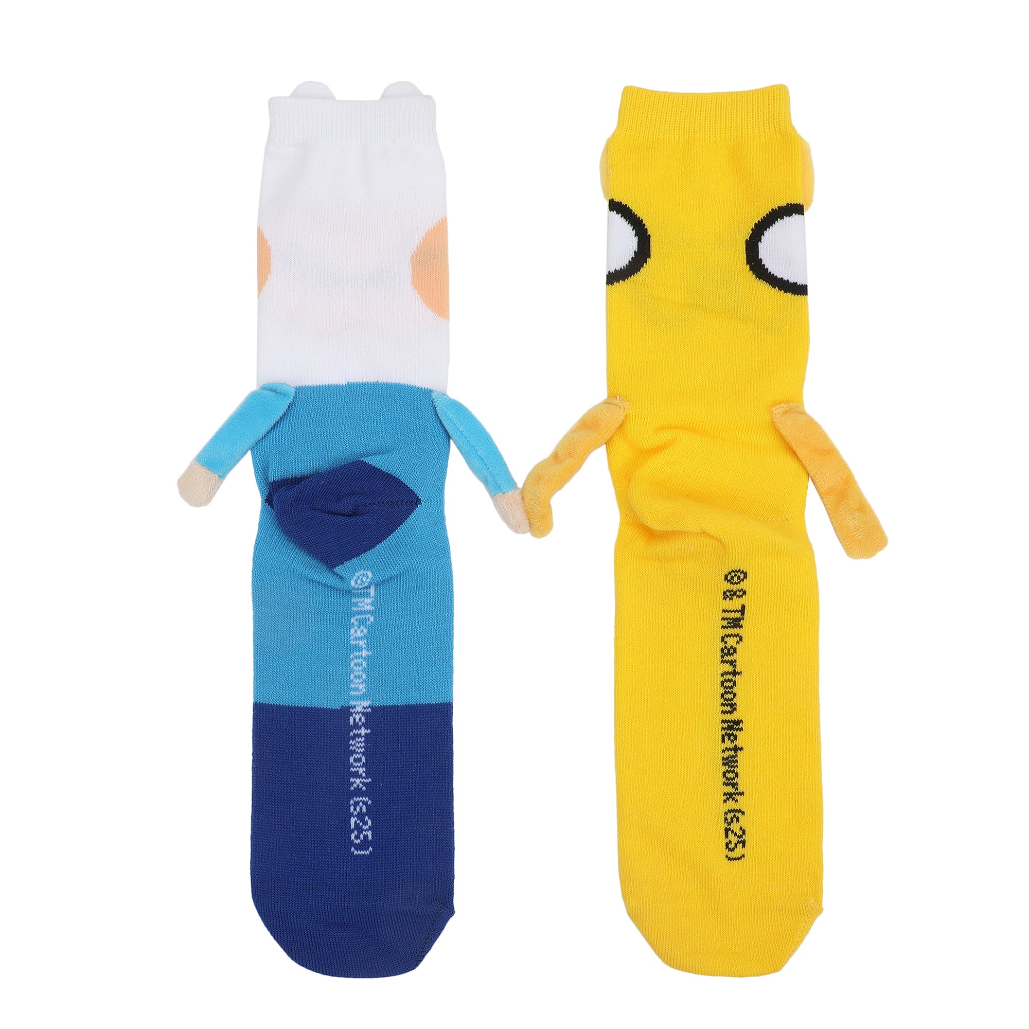 Adventure Time Finn and Jake Holding Hands Womens Casual Crew Socks