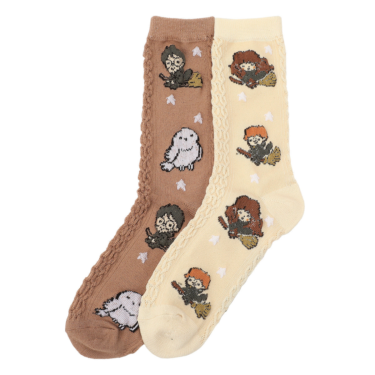 Harry Potter Chibi Characters Riding Brooms Women's Casual Crew Socks