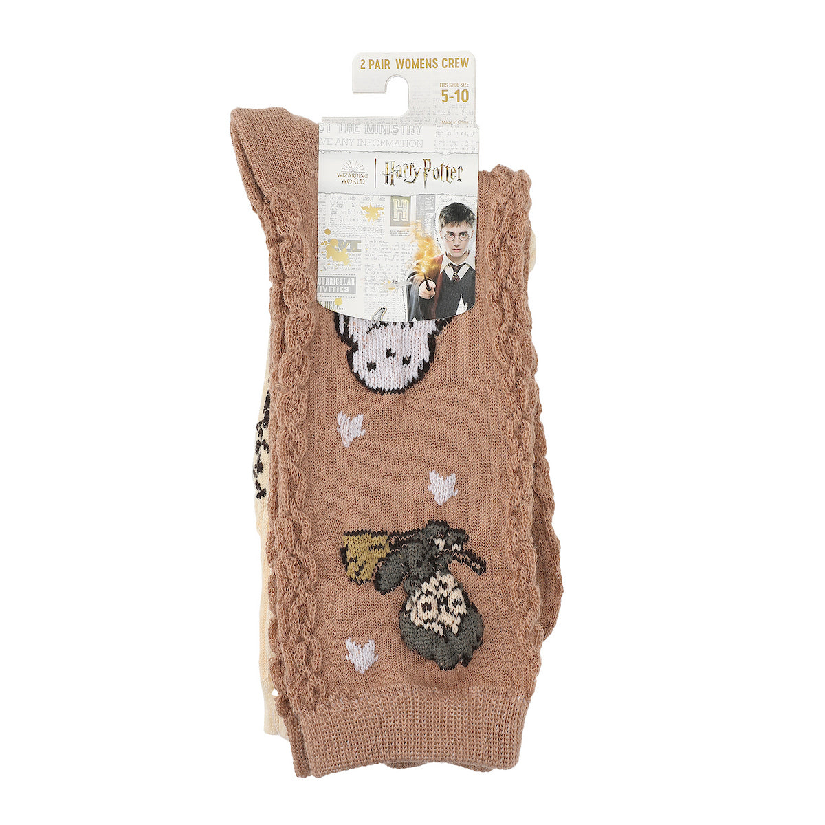Harry Potter Chibi Characters Riding Brooms Women's Casual Crew Socks