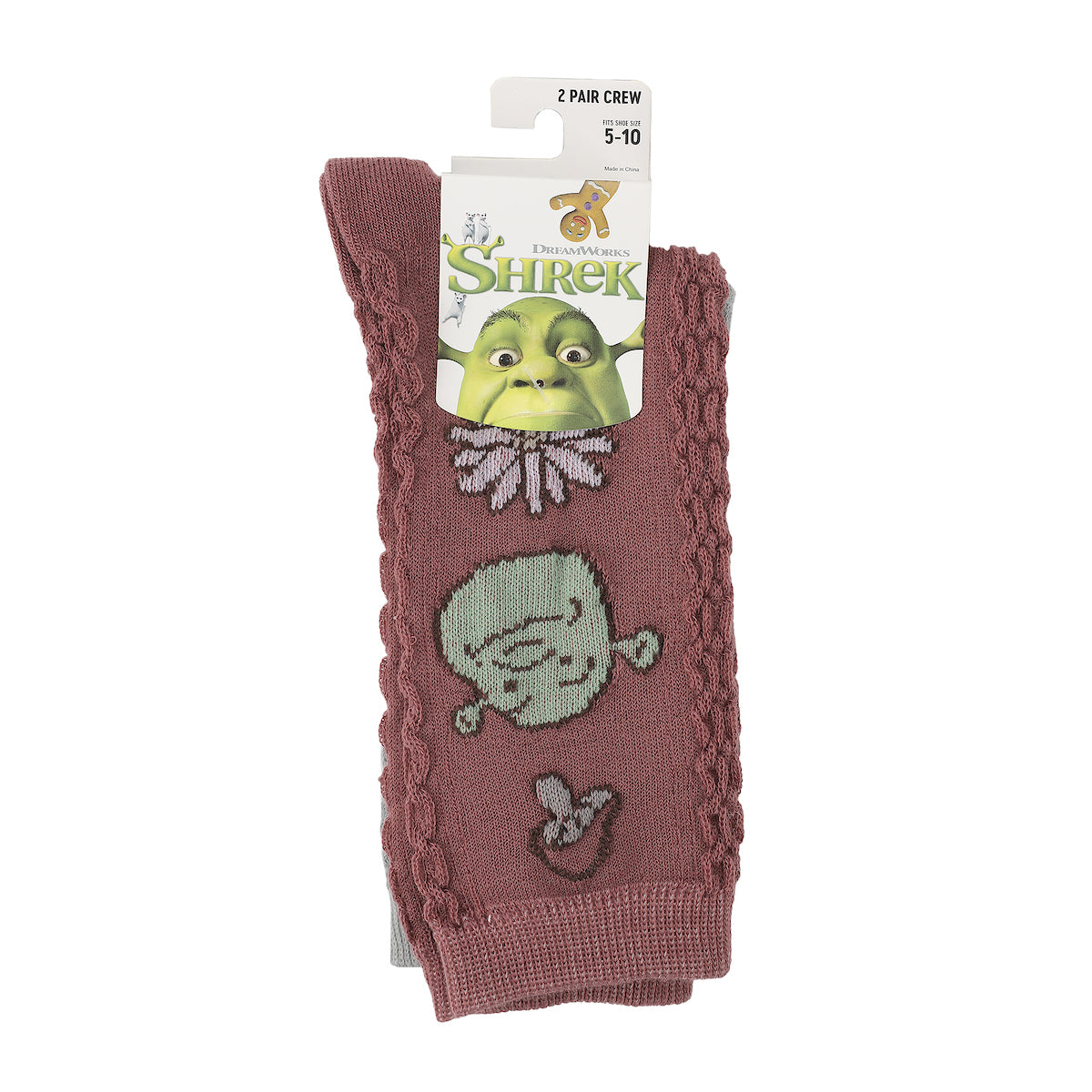 Shrek Flower & Mushroom Character Patterns Women's Casual Crew Socks