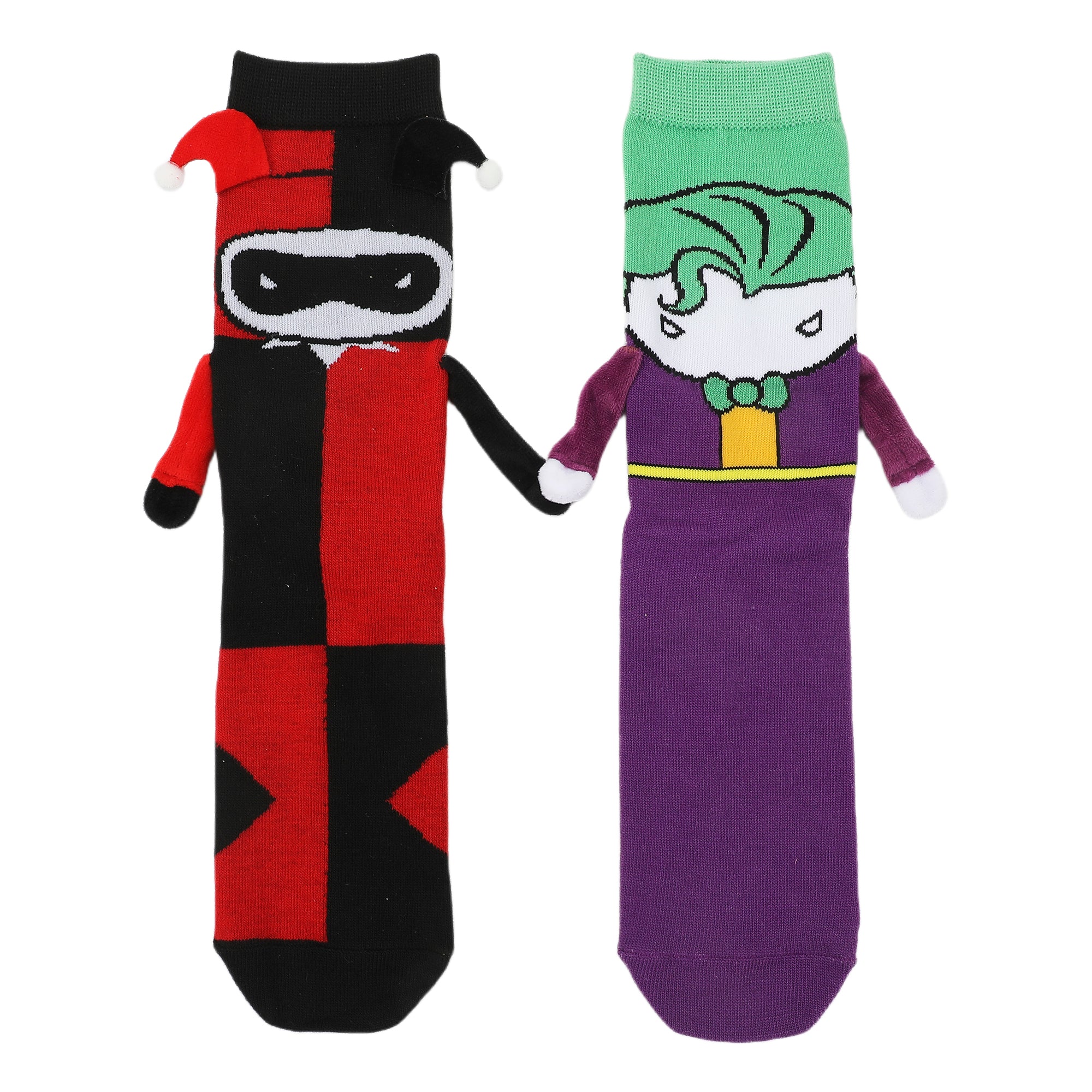 Batman Joker & Harley Women's Casual Crew Socks With 3D Hands-OSFA