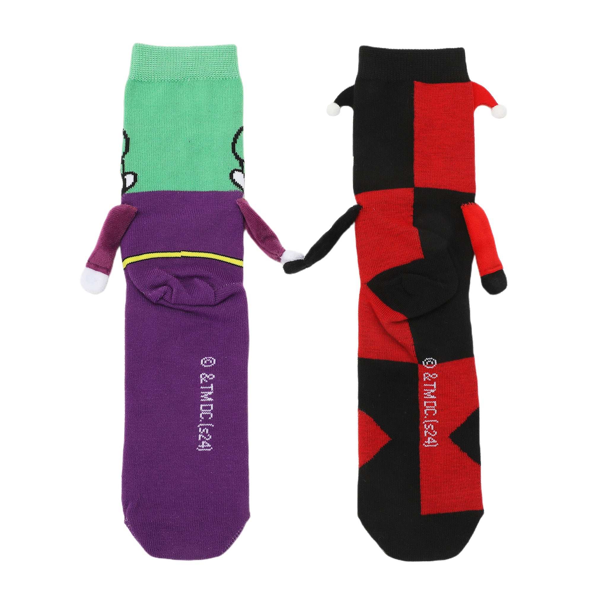 Batman Joker & Harley Women's Casual Crew Socks With 3D Hands-OSFA