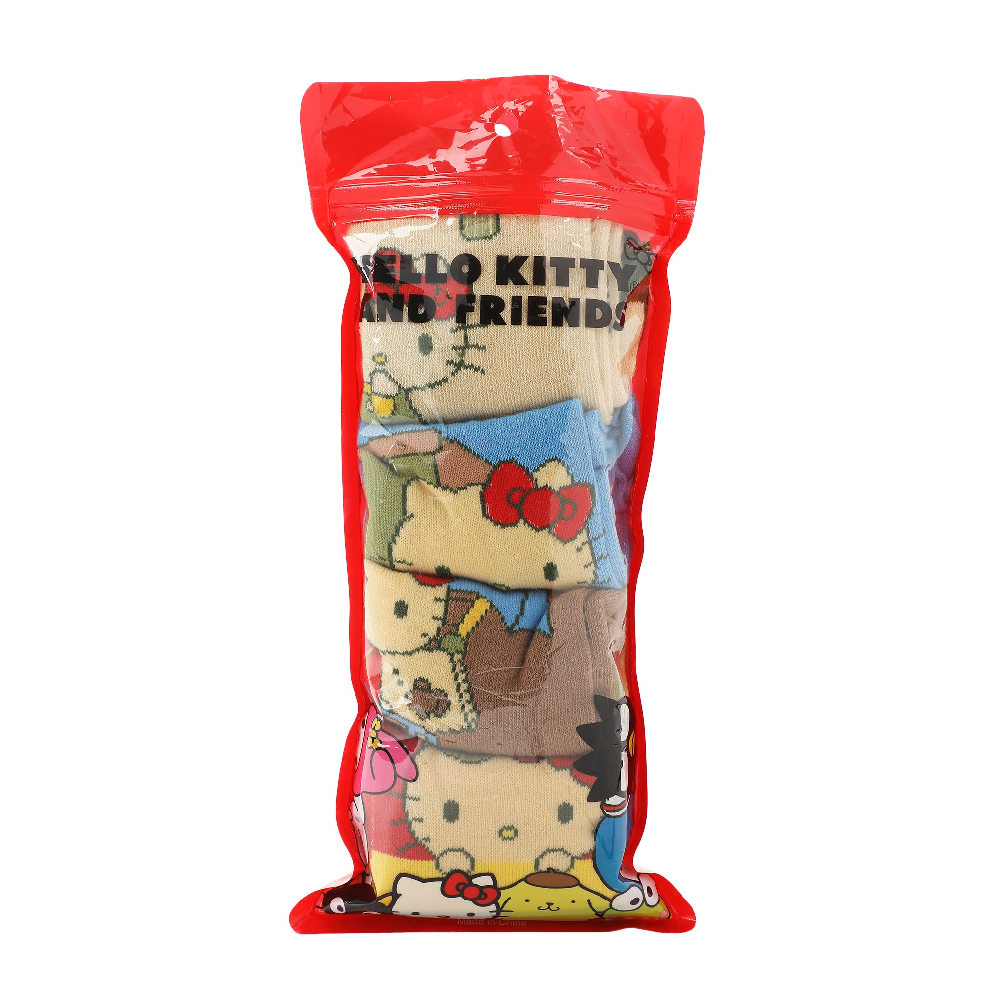 Hello Kitty Kawaii Outdoors Adult 4-Pair Casual Crew Socks-OSFA