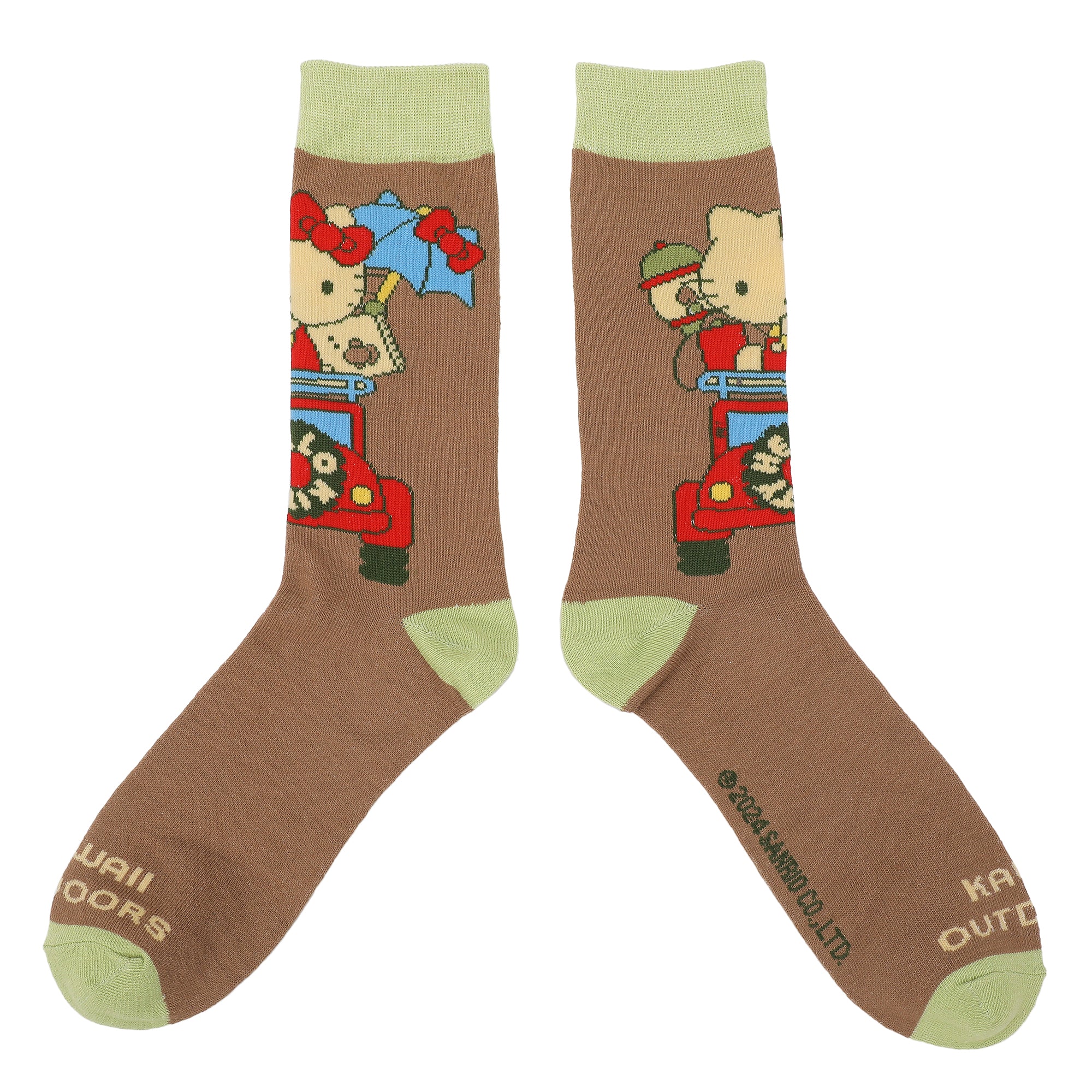 Hello Kitty Kawaii Outdoors Adult 4-Pair Casual Crew Socks-OSFA