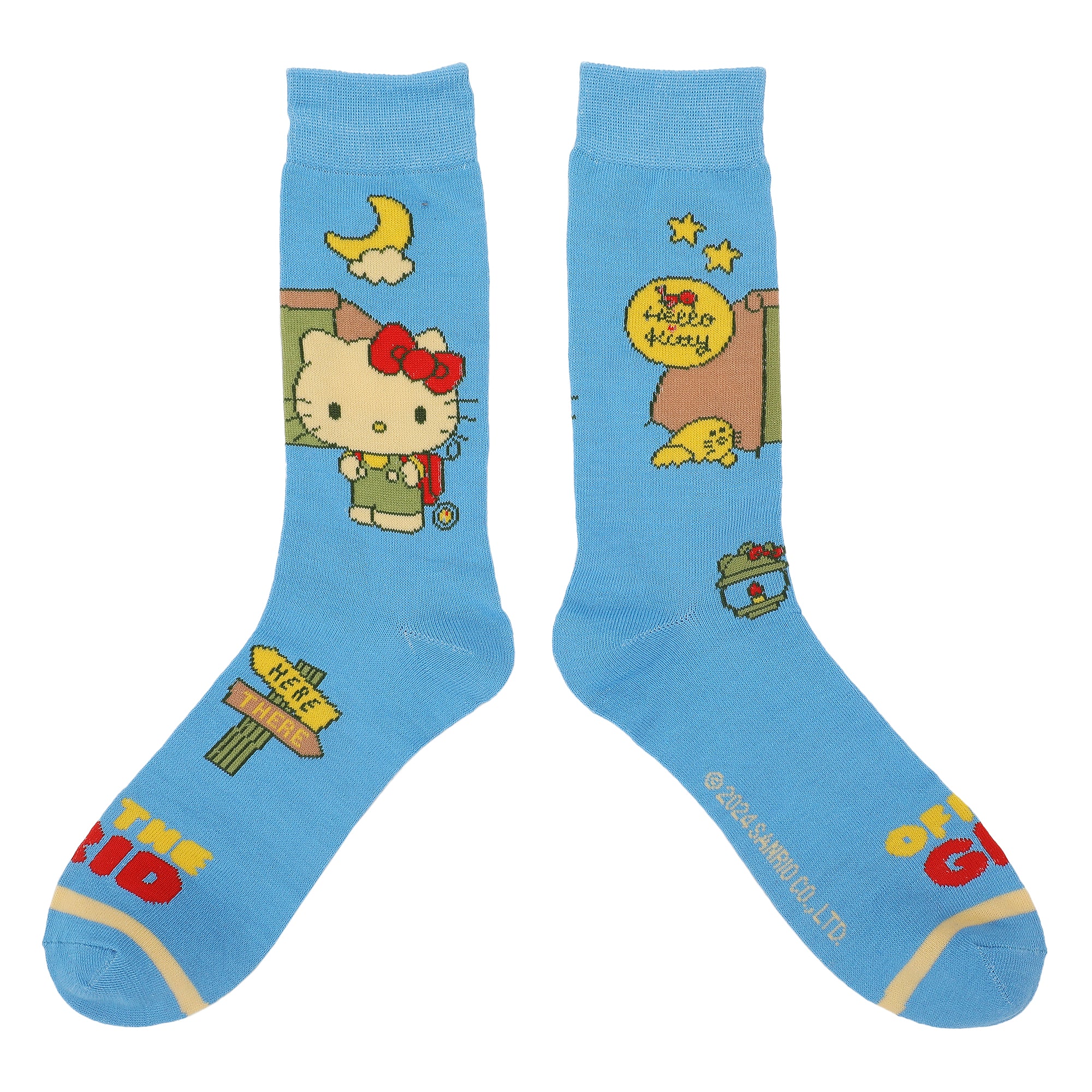 Hello Kitty Kawaii Outdoors Adult 4-Pair Casual Crew Socks-OSFA