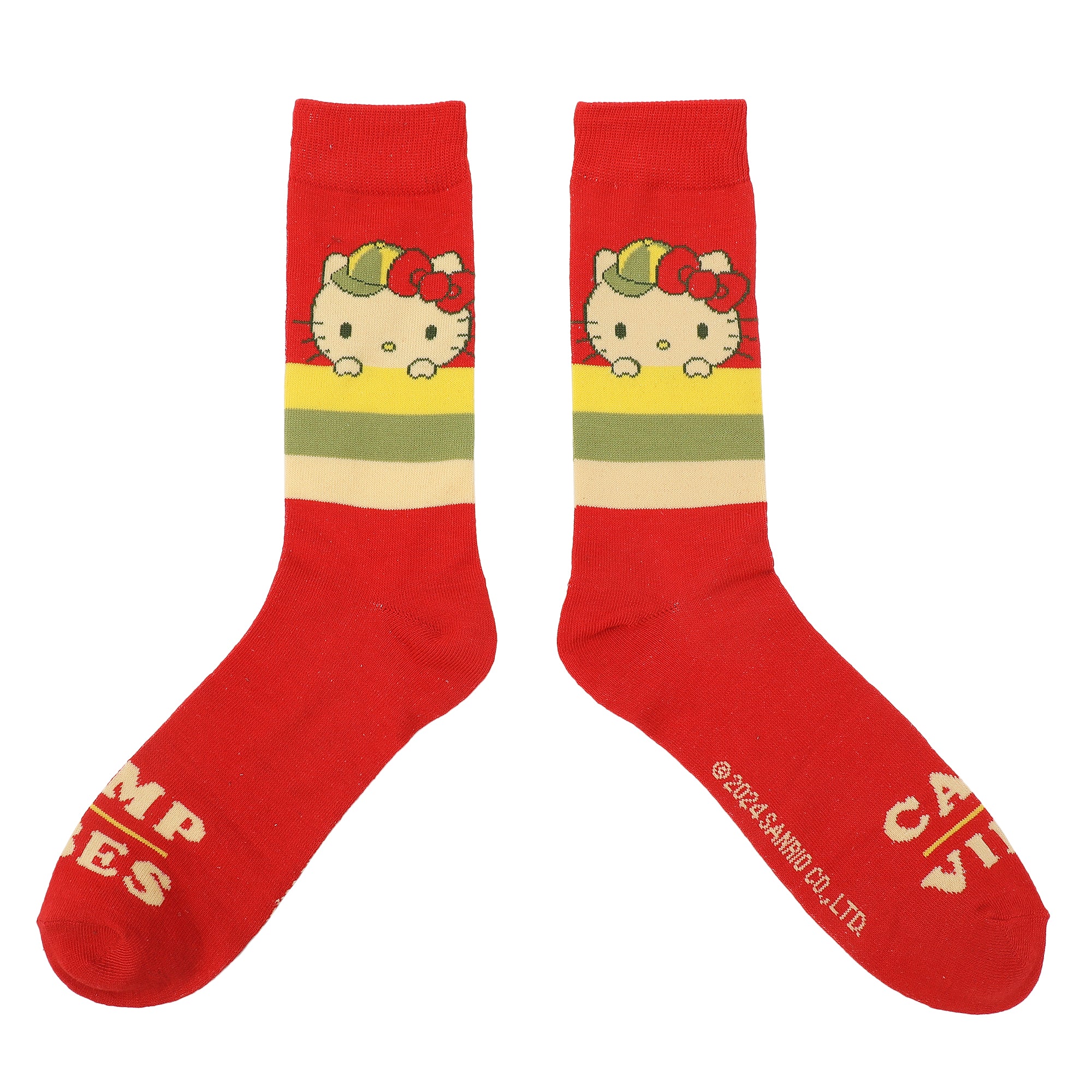 Hello Kitty Kawaii Outdoors Adult 4-Pair Casual Crew Socks-OSFA