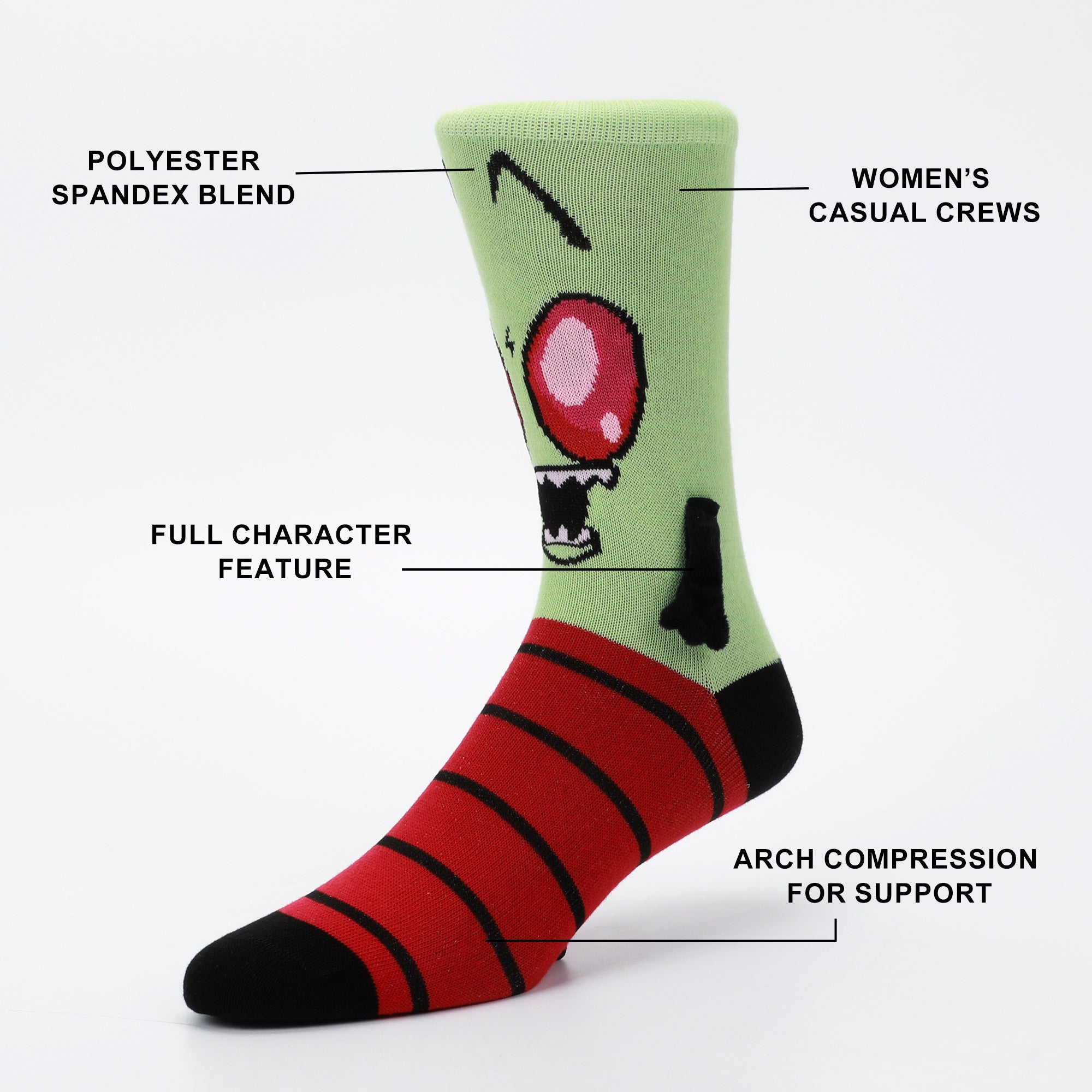 Invader Zim Gir & Zim Women's Casual Crew Socks