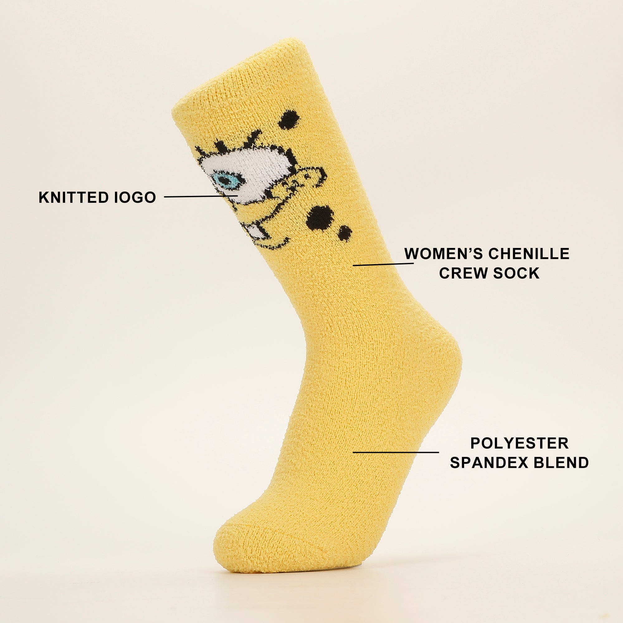 Spongebob Squarepants Spongebob and Patrick Womens Chenille Cozy Crew Socks