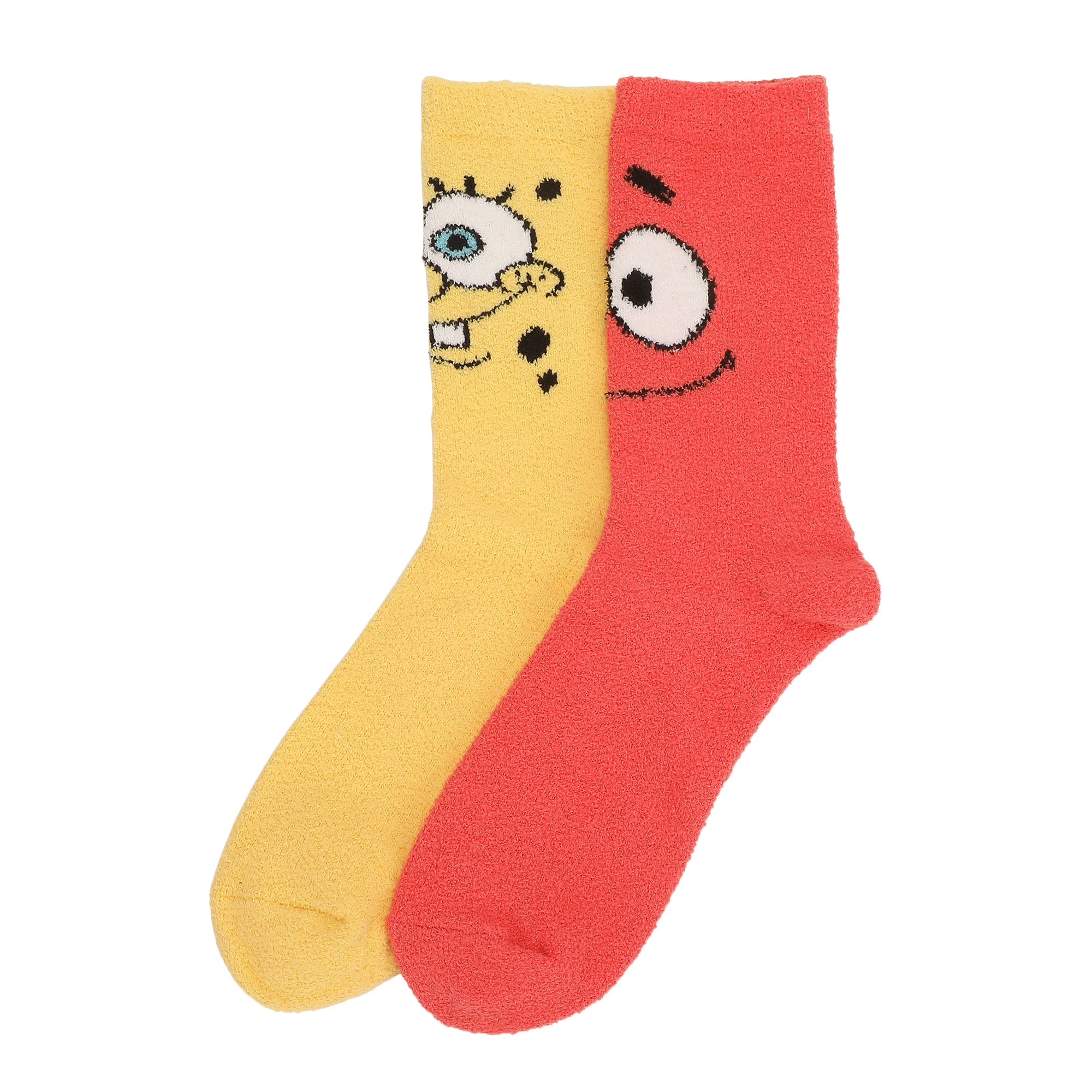 Spongebob Squarepants Spongebob and Patrick Womens Chenille Cozy Crew Socks