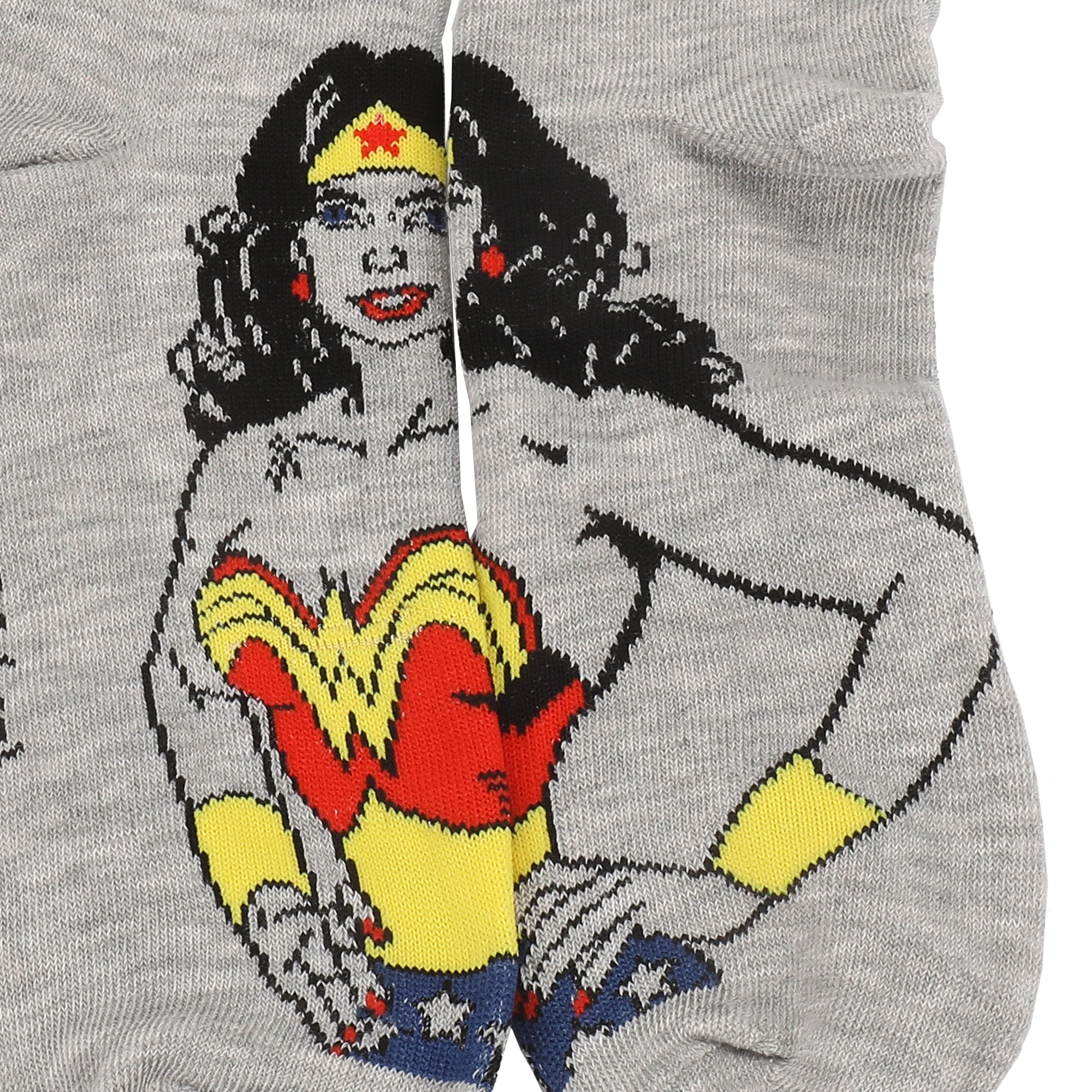 Wonder Woman Logo & Character Art Women's 5-Pair Pack Casual Crew Socks