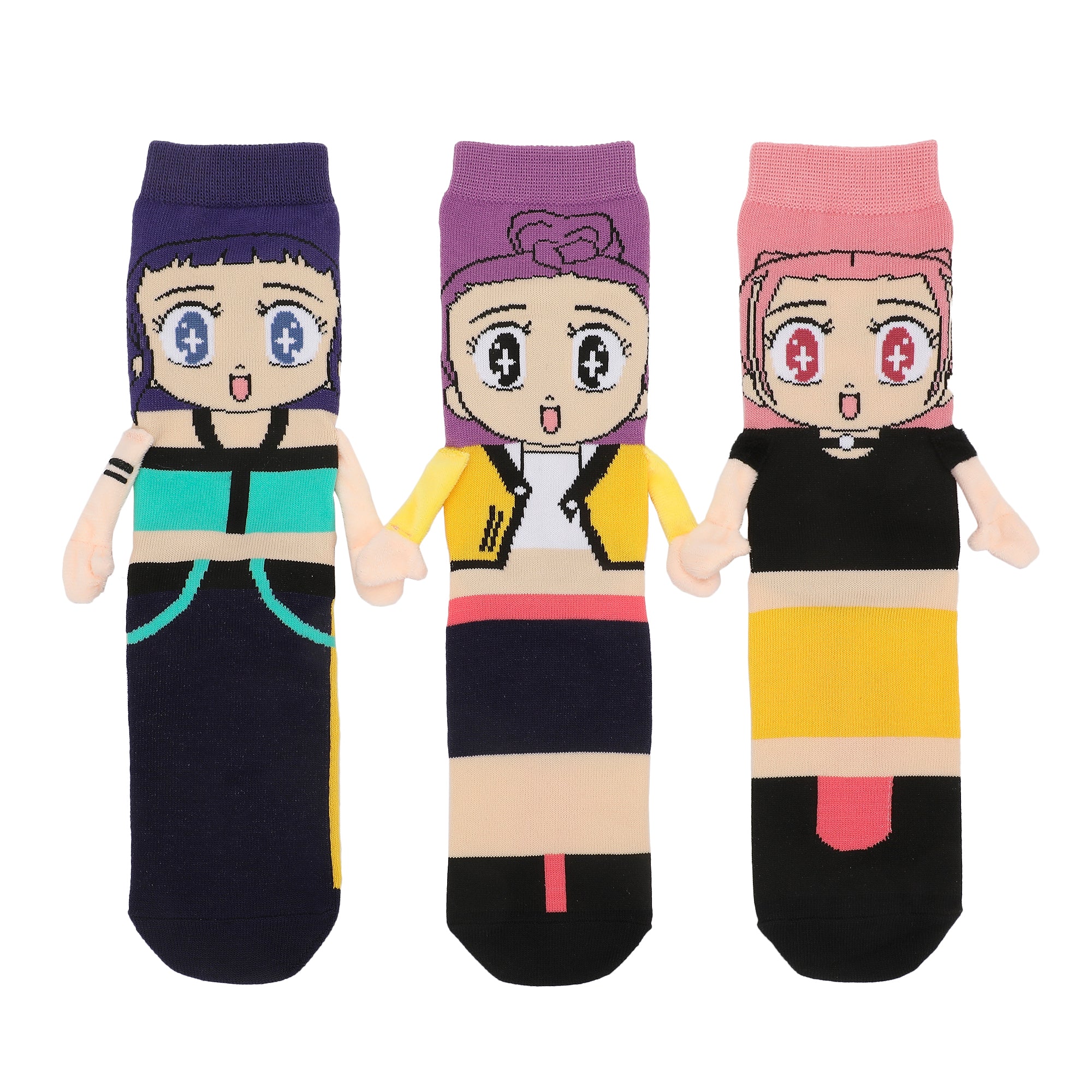 KPop Demon Hunters Huntr/X 3-Pair Pack Casual Crew Socks