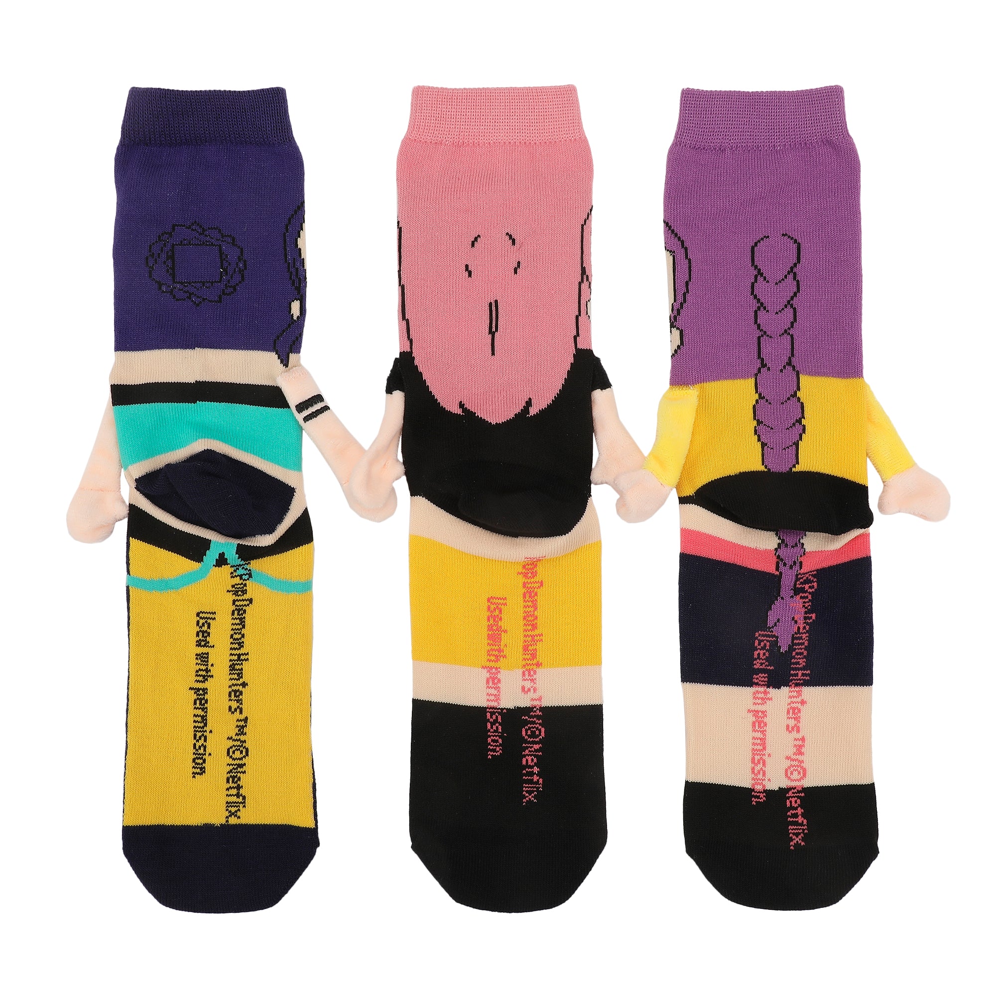 KPop Demon Hunters Huntr/X 3-Pair Pack Casual Crew Socks