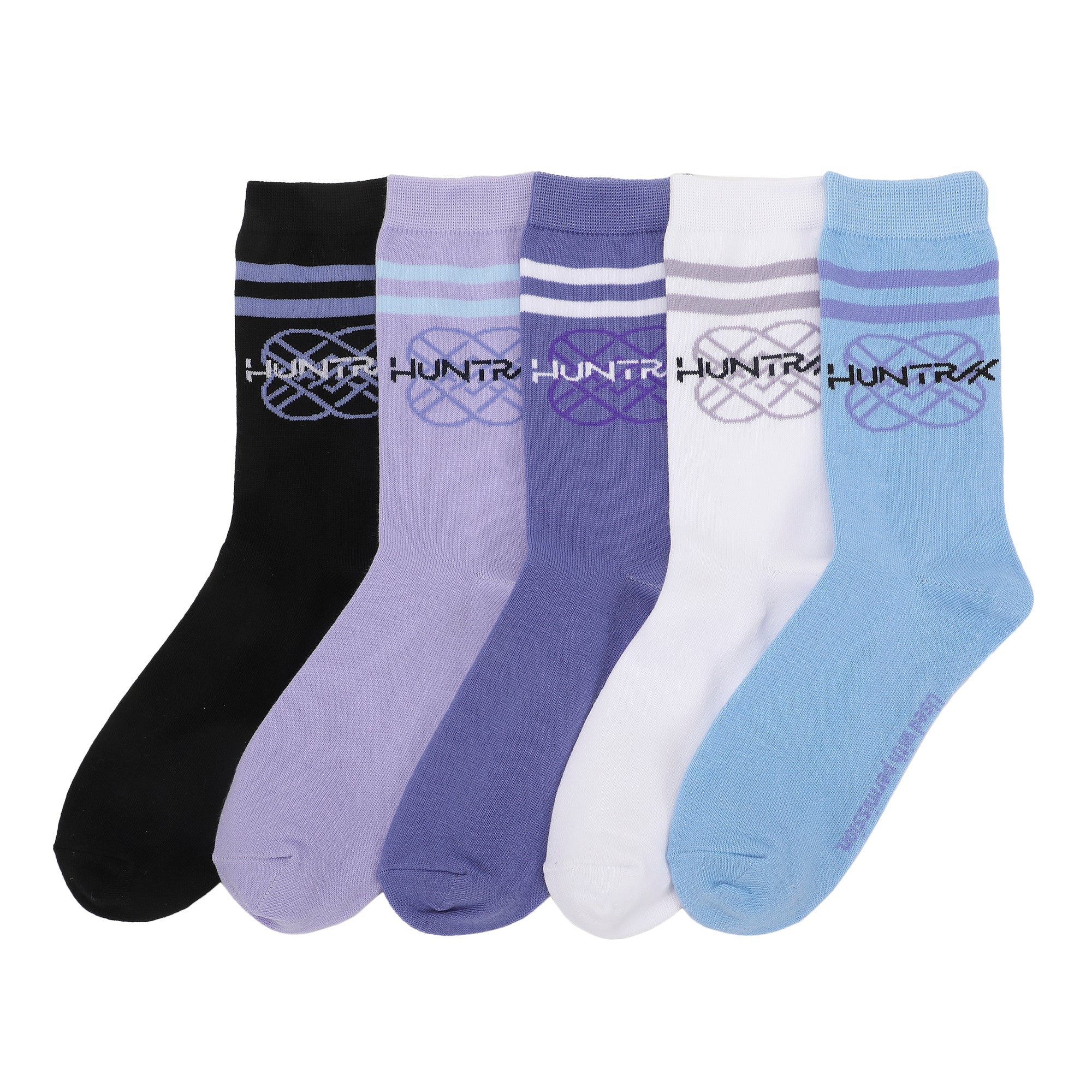 KPop Demon Hunters Huntr/X Logo 5-Pair Pack Casual Crew Socks