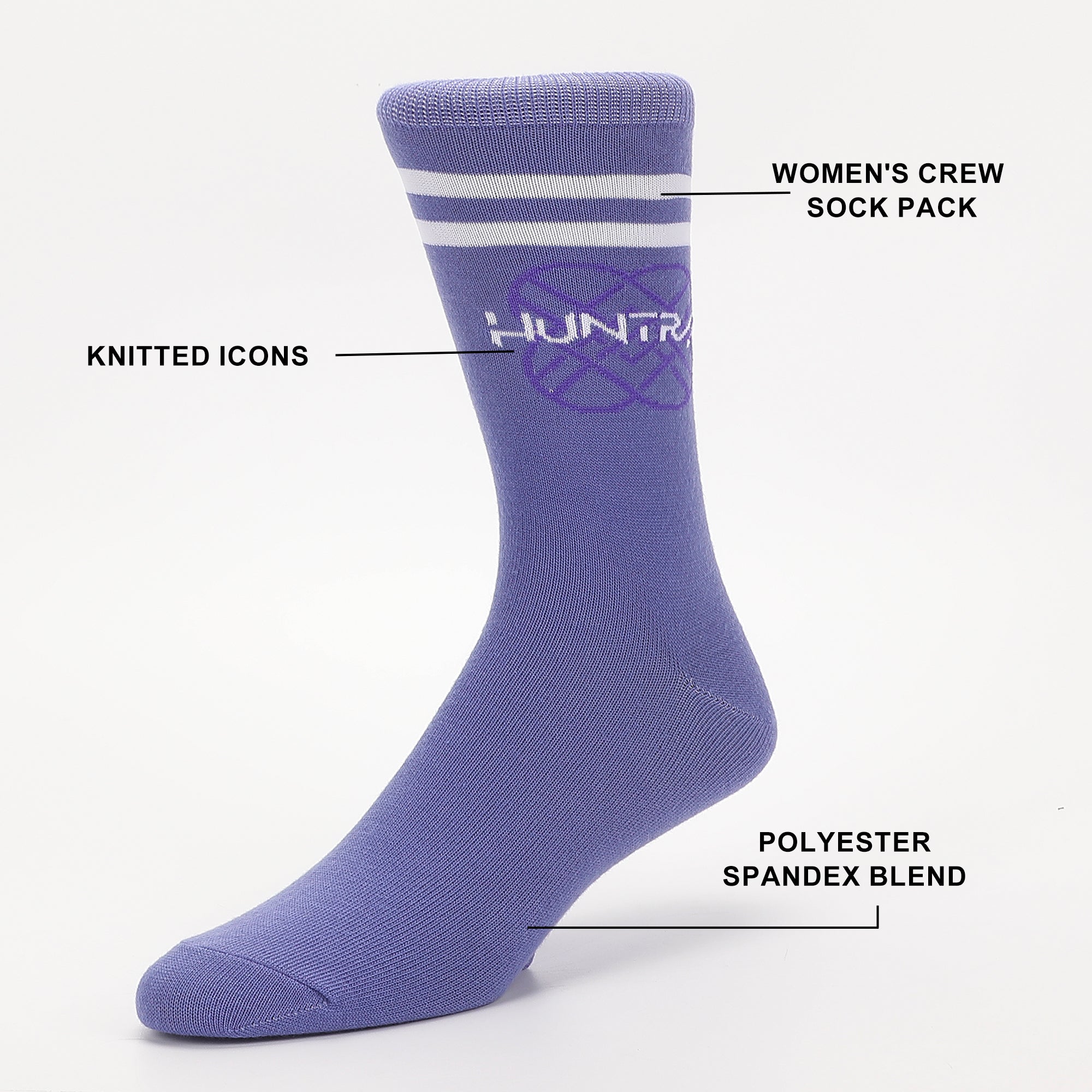 KPop Demon Hunters Huntr/X Logo 5-Pair Pack Casual Crew Socks