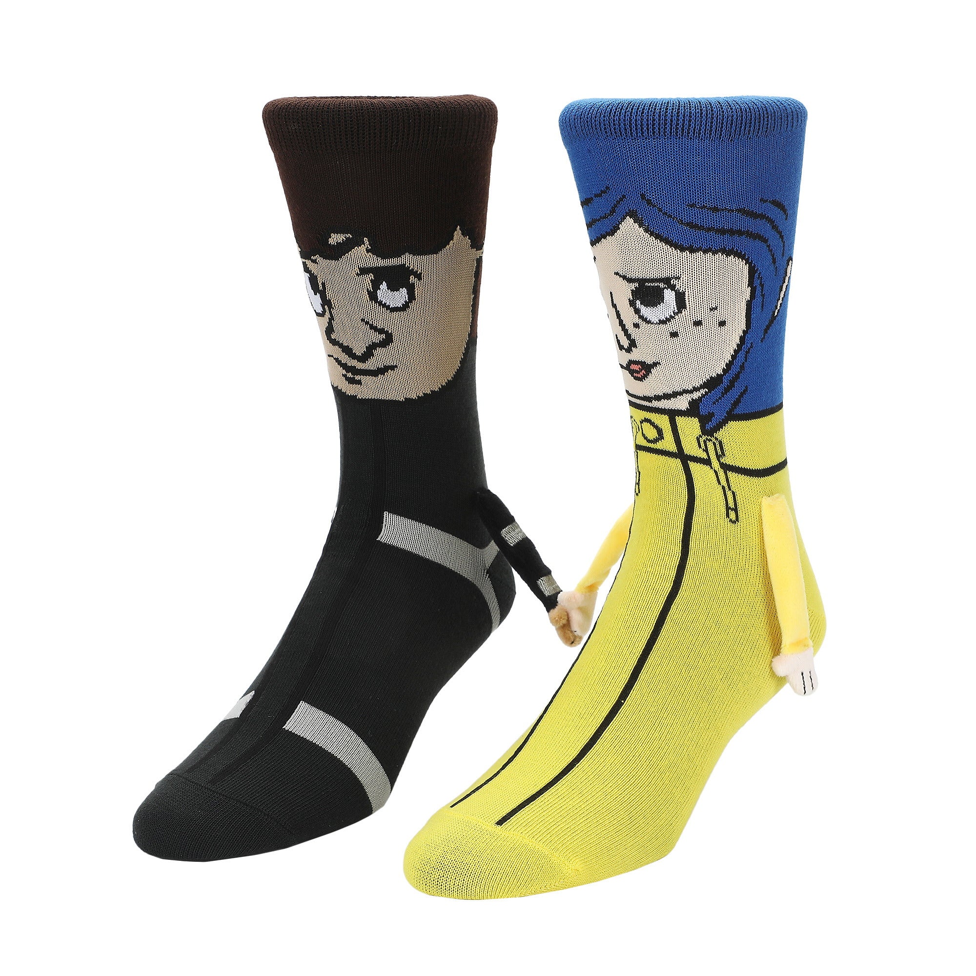 Coraline Wybie & Coraline Women’s Crew Socks With Magnetic Holding Hands