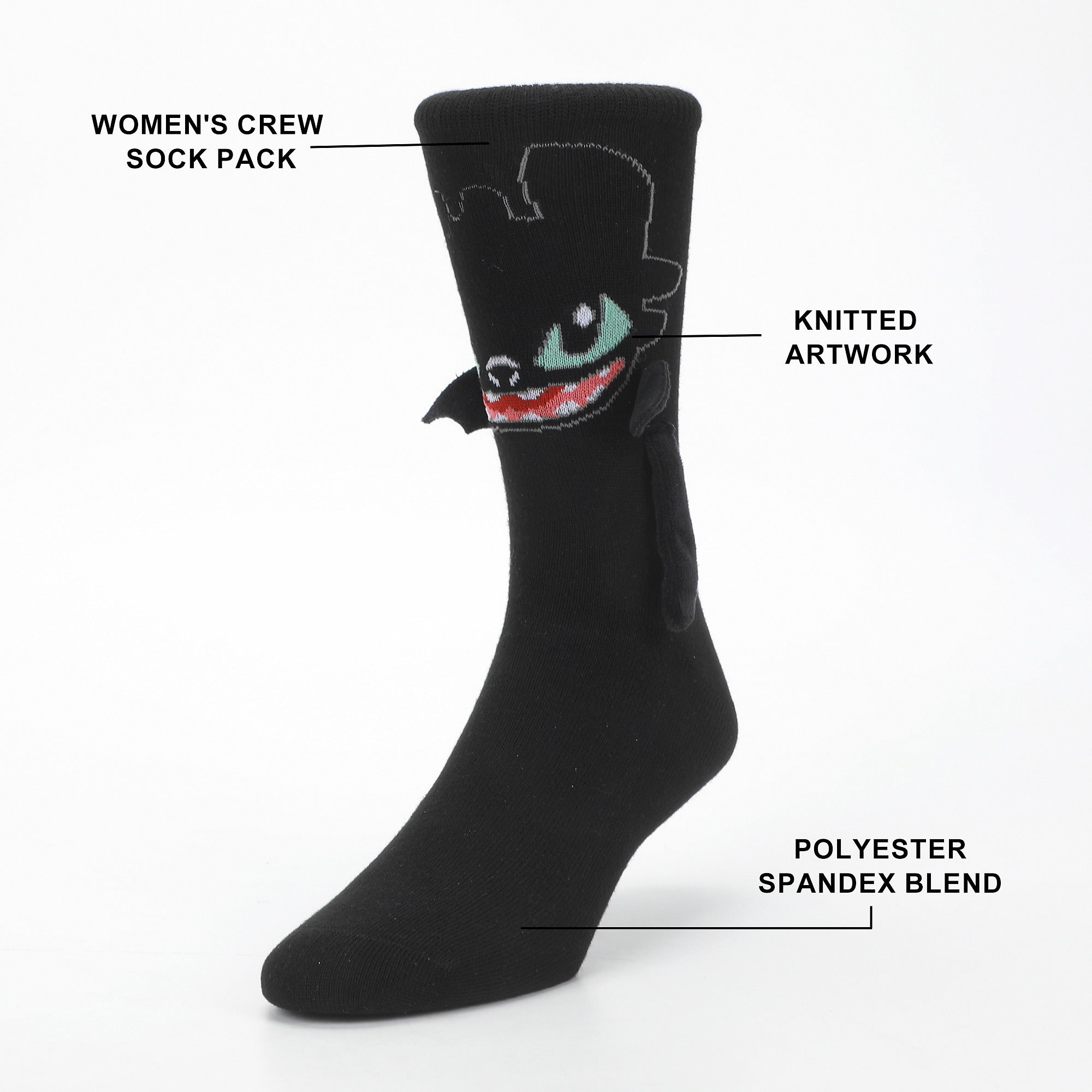How To Train Your Dragon Hiccup & Toothless Women’s Crew Socks With Magnetic Holding Hands