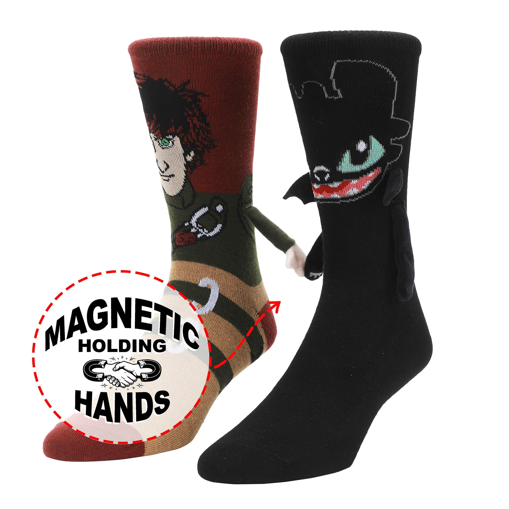 How To Train Your Dragon Hiccup & Toothless Women’s Crew Socks With Magnetic Holding Hands