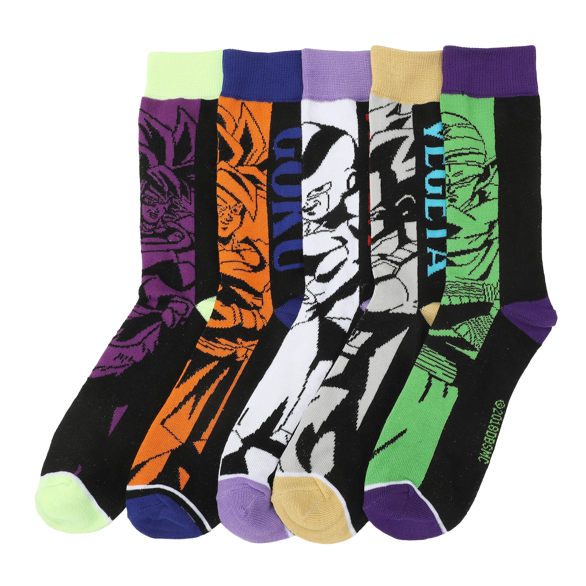 Dragon Ball Anime Characters Adult 5-Pair Casual Crew Socks-OSFA