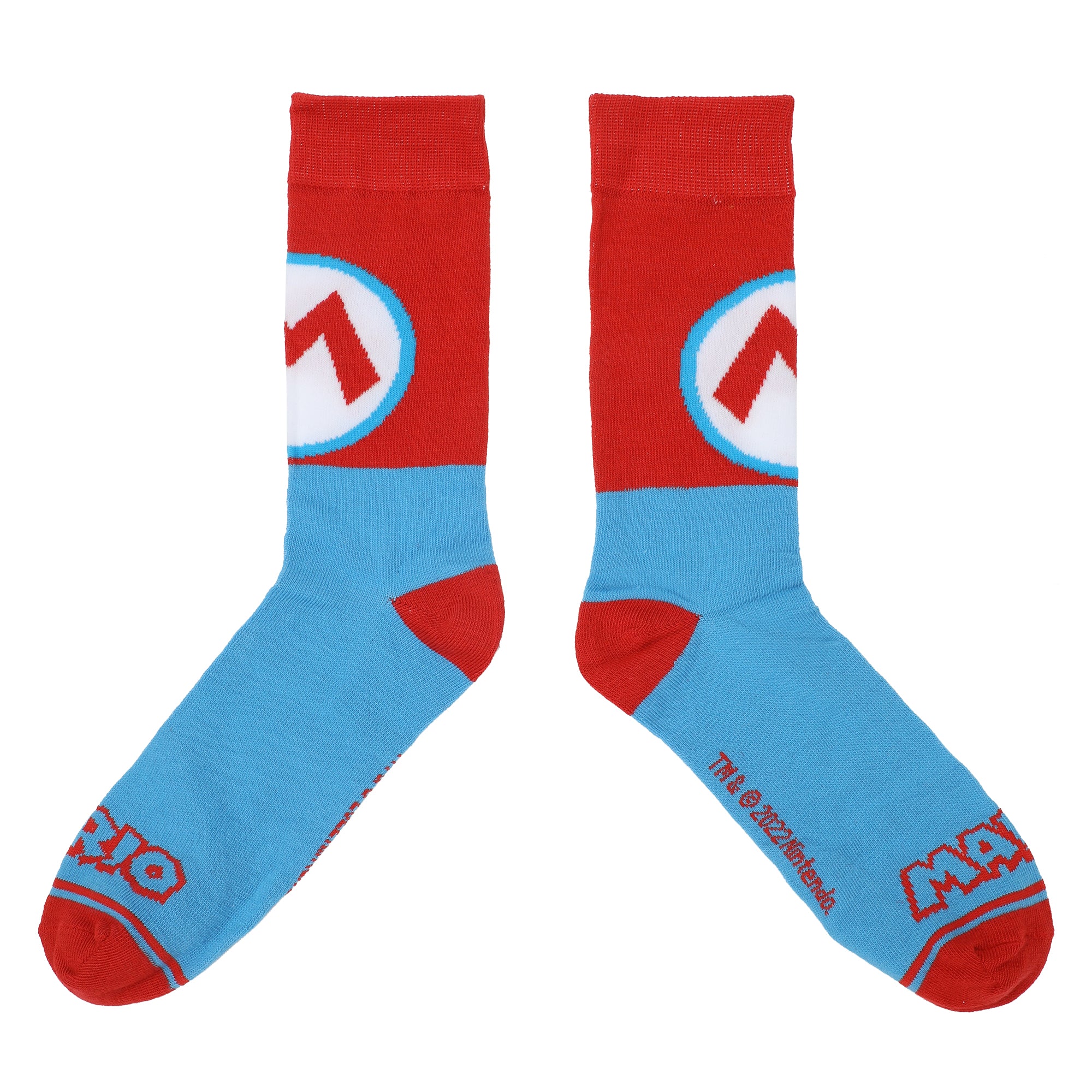 Super Mario Bros Colorblock Character Designs Adult 5-Pair Casual Crew Socks-OSFA